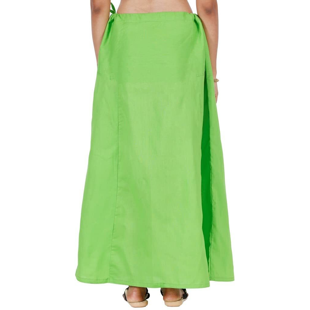 JISB Womens Cotton Saree inskirt Petticoat (Light Green, X-Large)