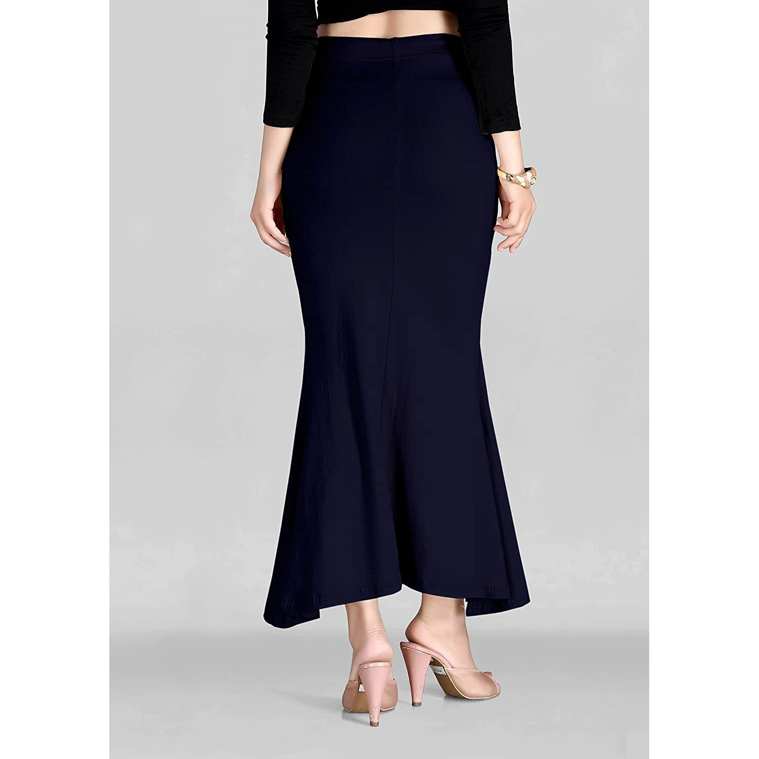 DHRUVI TRENDZ Women Lycra Patticoat Regular Fit Readymade Patticoat (DT_PT-4_Blue_M)