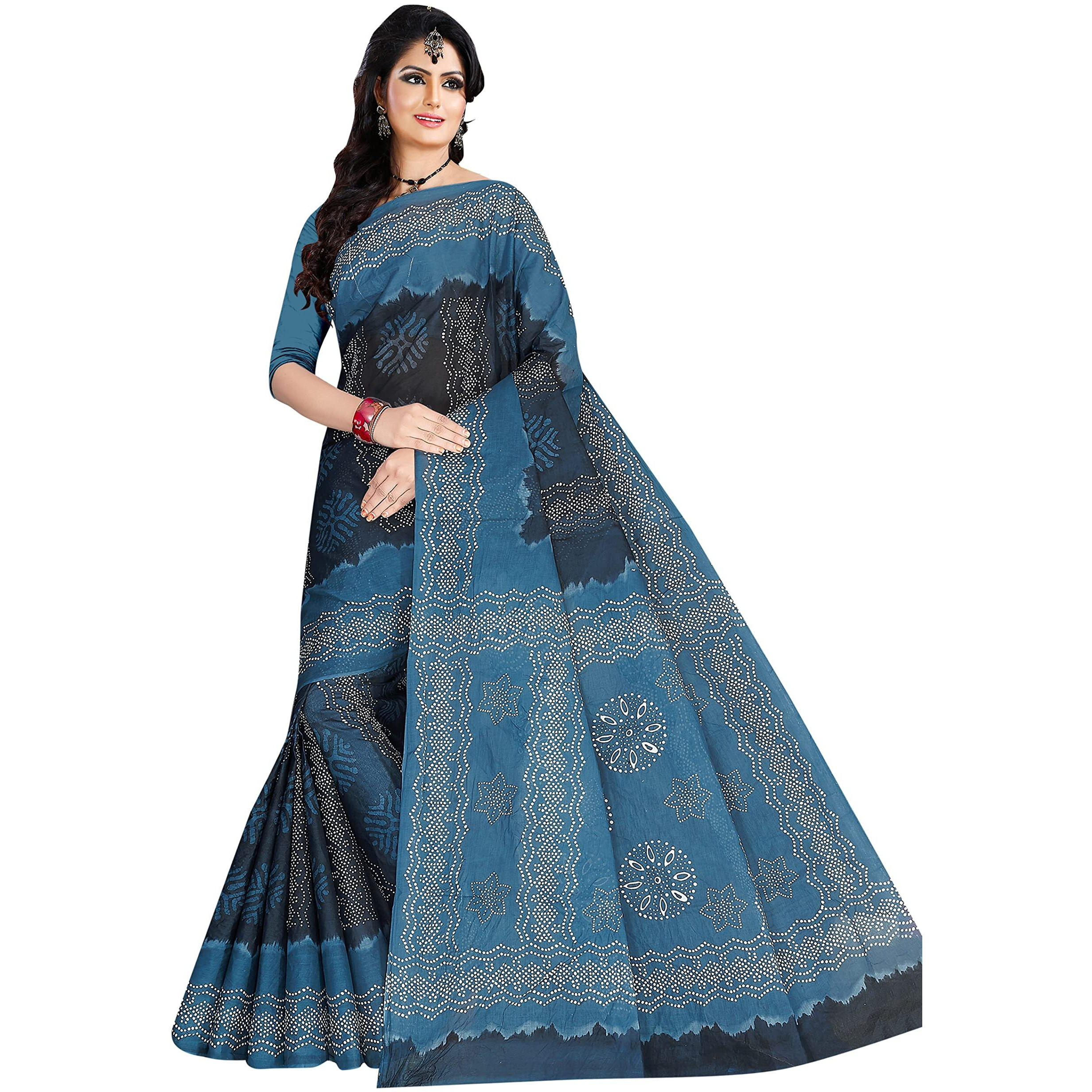 TAMAIRA FASHION Womens Plain Weave Pure Cotton Saree Without Blouse Piece(1856_DarkGrey)
