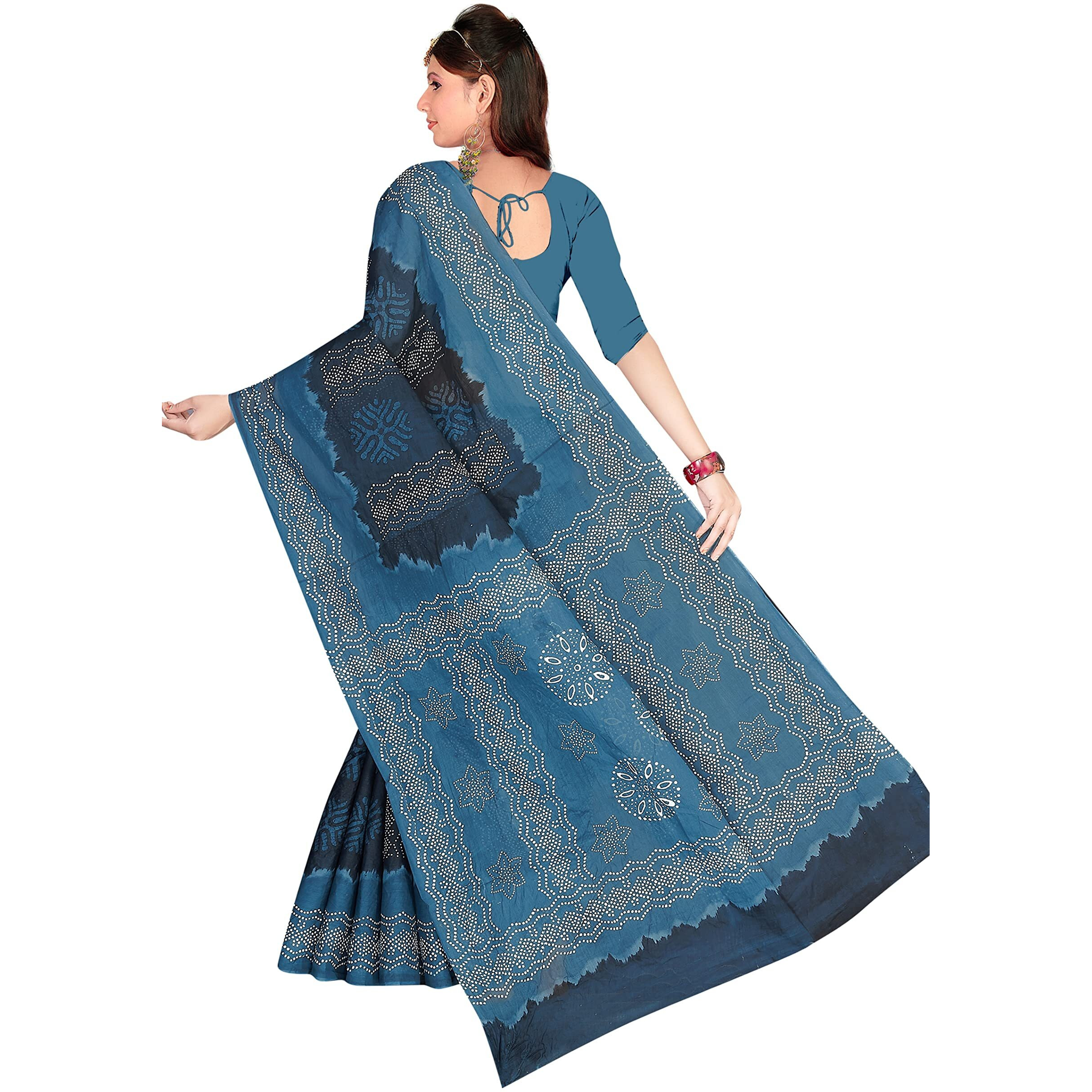 TAMAIRA FASHION Womens Plain Weave Pure Cotton Saree Without Blouse Piece(1856_DarkGrey)