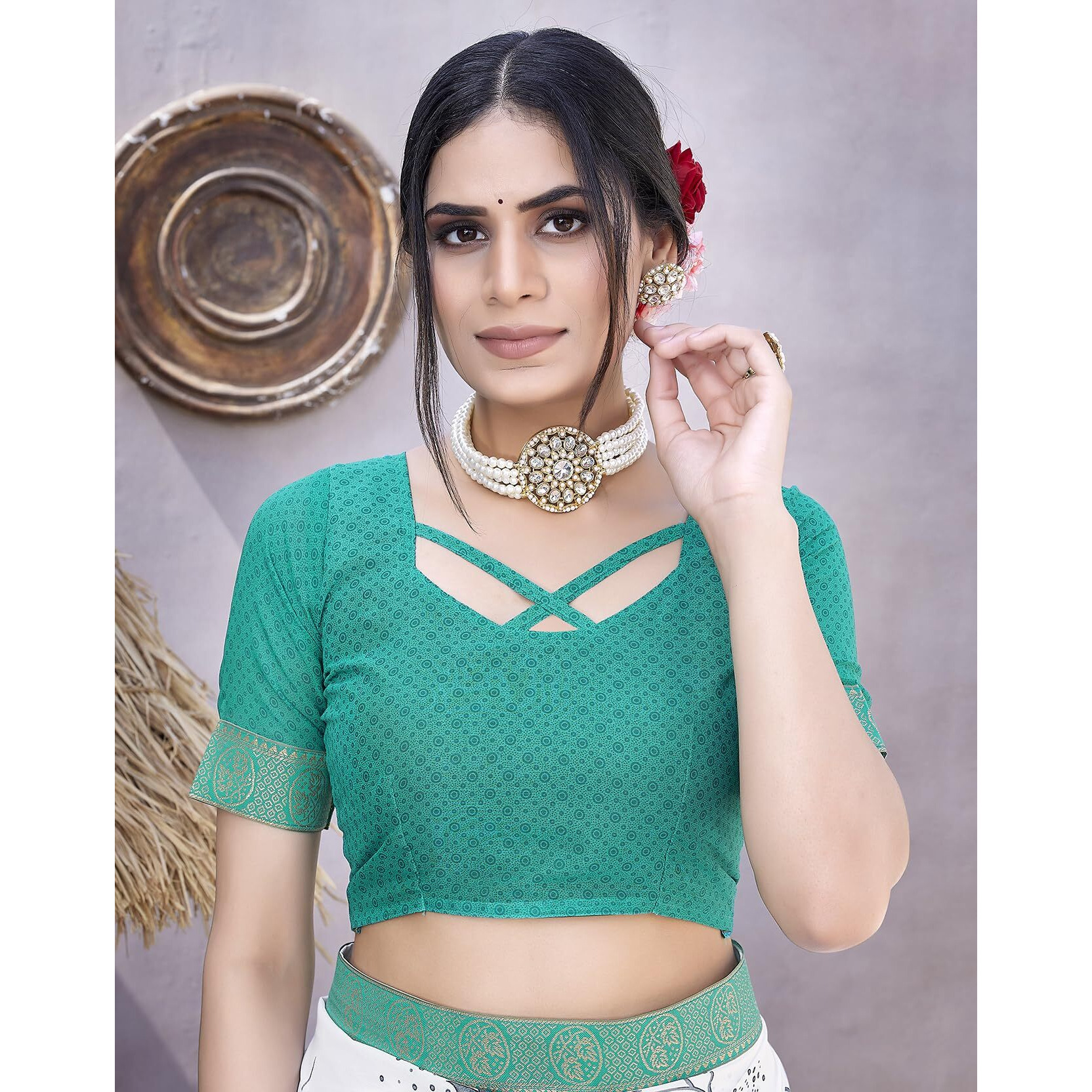 Yashika Womens Georgette Saree Printed Saree With Unstitched Blouse Material - Suitable For All Indian Occasions and Festivals (AZ-YS-OG-KANYA RAMA)