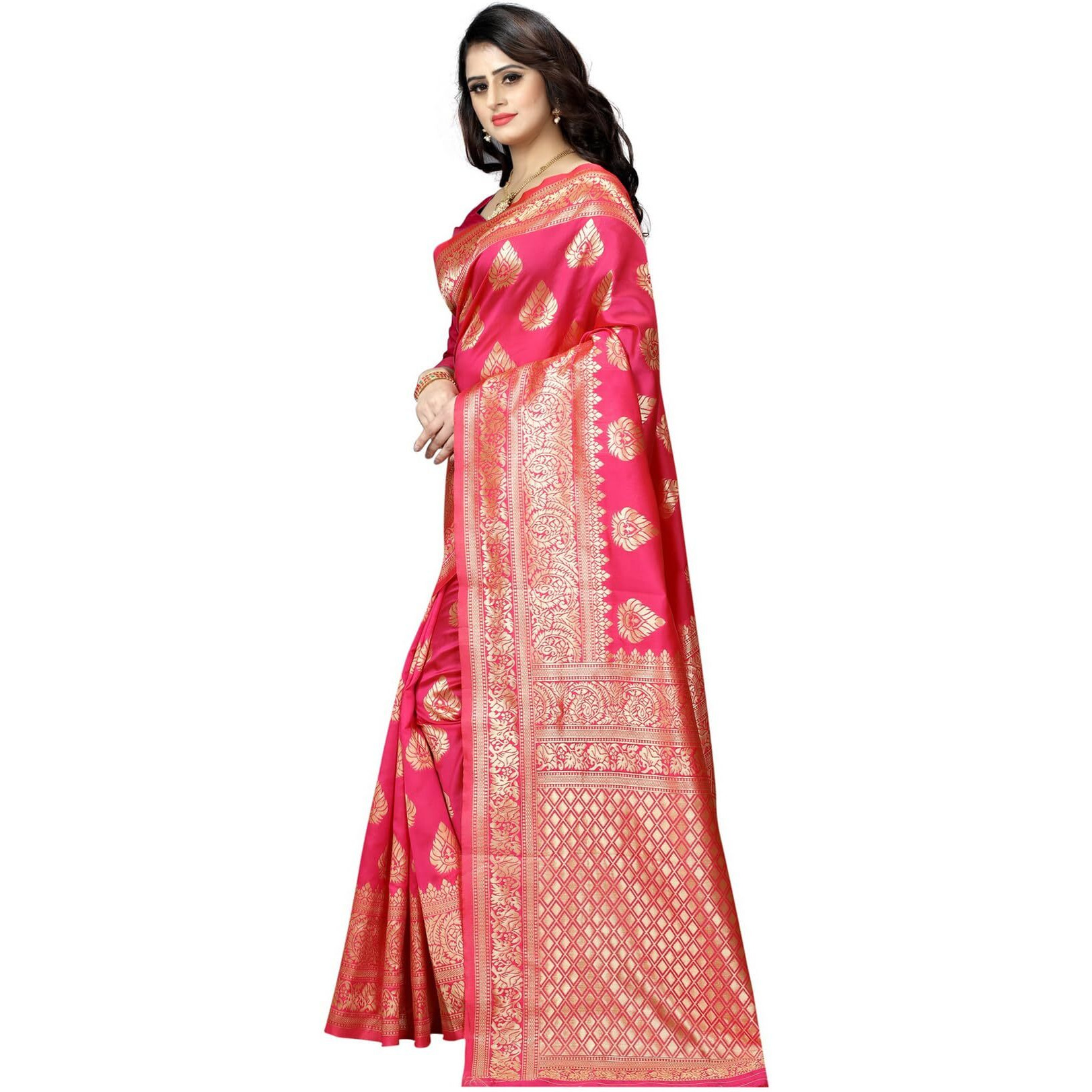 Sugathari Womens Banarasi Saree Pure Kanjivaram Silk Saree Soft new ladies 2023 Design Wear Pattu Sarees Latest Cotton Party Sari collections With Blouse Piece for Wedding sadi (SAM PARI-24 GAJRI)