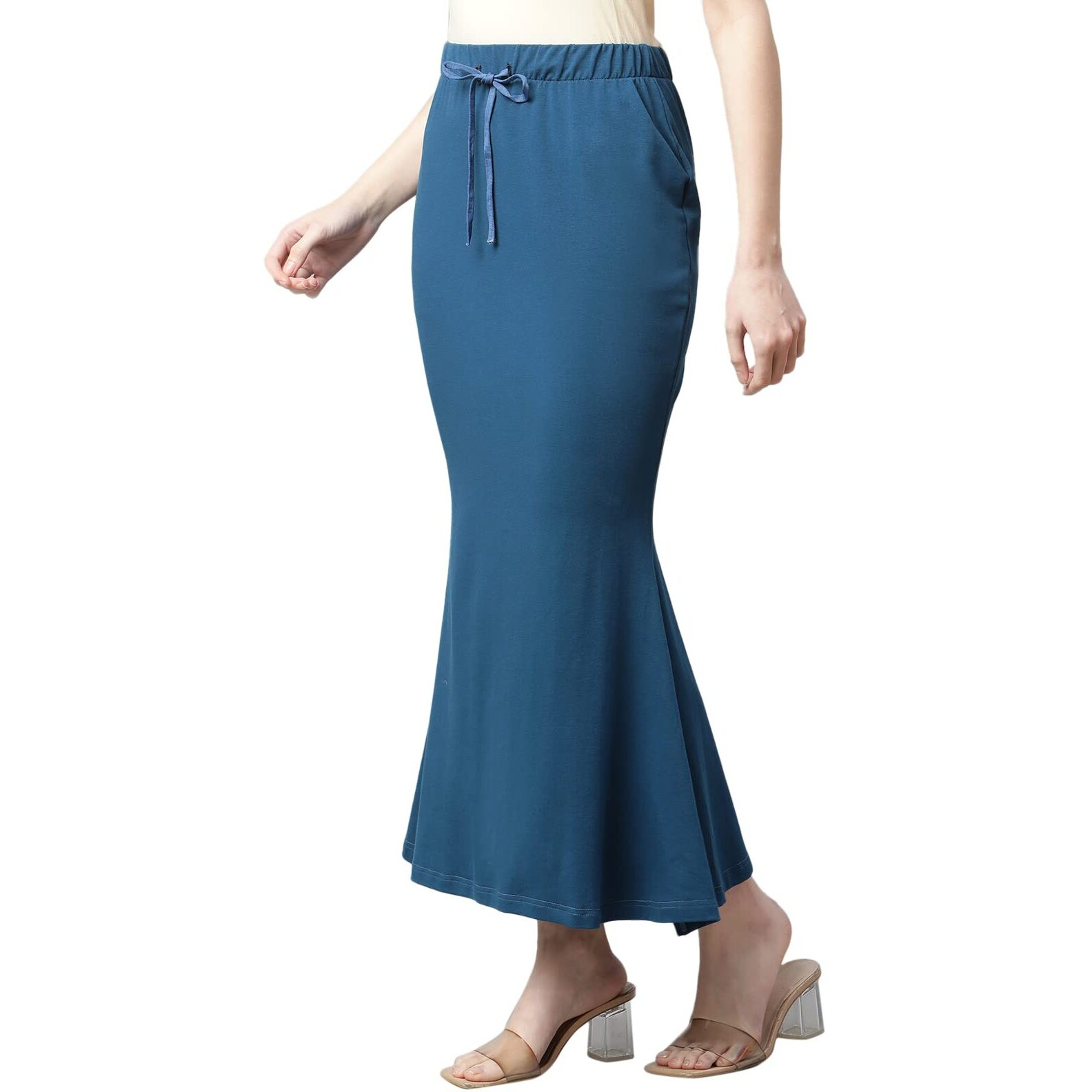 GRECIILOOKS Womens Spandex Pant Liner Slip Regular Fit Petticoat (Ice Blue, Medium)