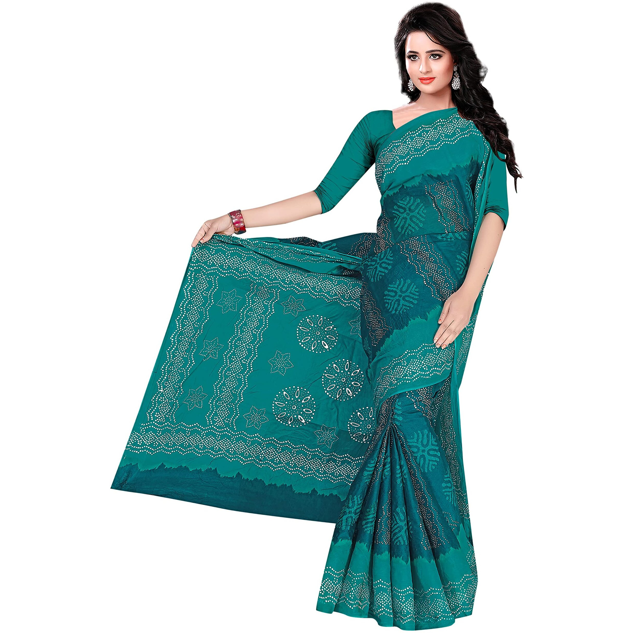 TAMAIRA FASHION Womens Plain Weave Pure Cotton Saree Without Blouse Piece(1856_Seagreen)