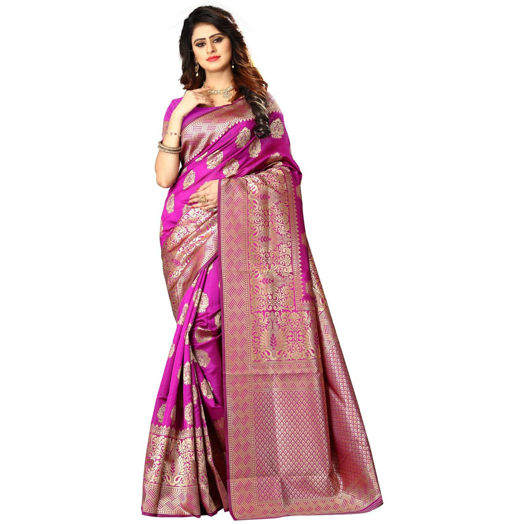 Sugathari Womens Banarasi Saree Pure Kanjivaram Silk Saree Soft new ladies 2023 Design Wear Pattu Sarees Latest Cotton Party Sari collections With Blouse Piece for Wedding sadi (SAM PARI-20-RANI)