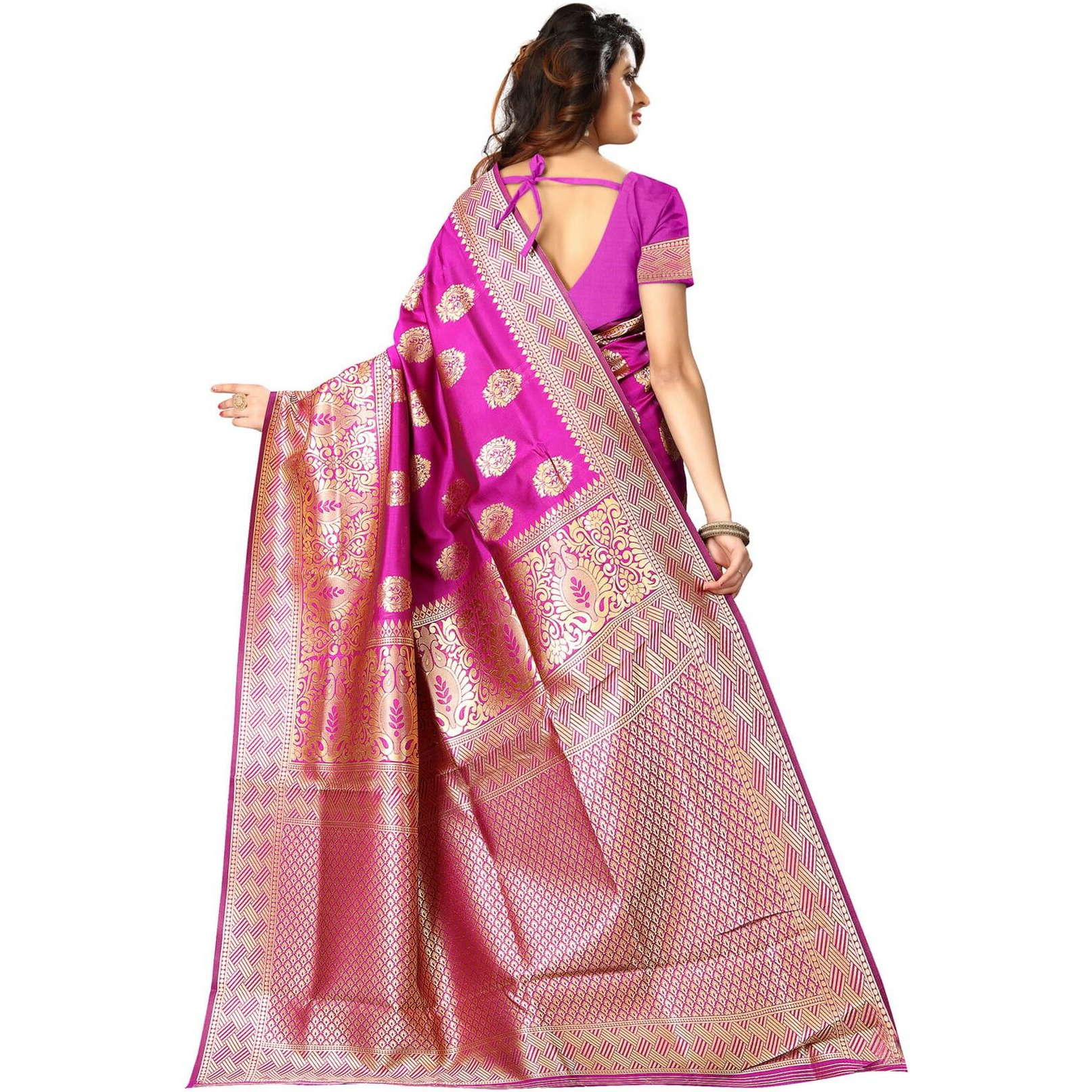 Sugathari Womens Banarasi Saree Pure Kanjivaram Silk Saree Soft new ladies 2023 Design Wear Pattu Sarees Latest Cotton Party Sari collections With Blouse Piece for Wedding sadi (SAM PARI-20-RANI)
