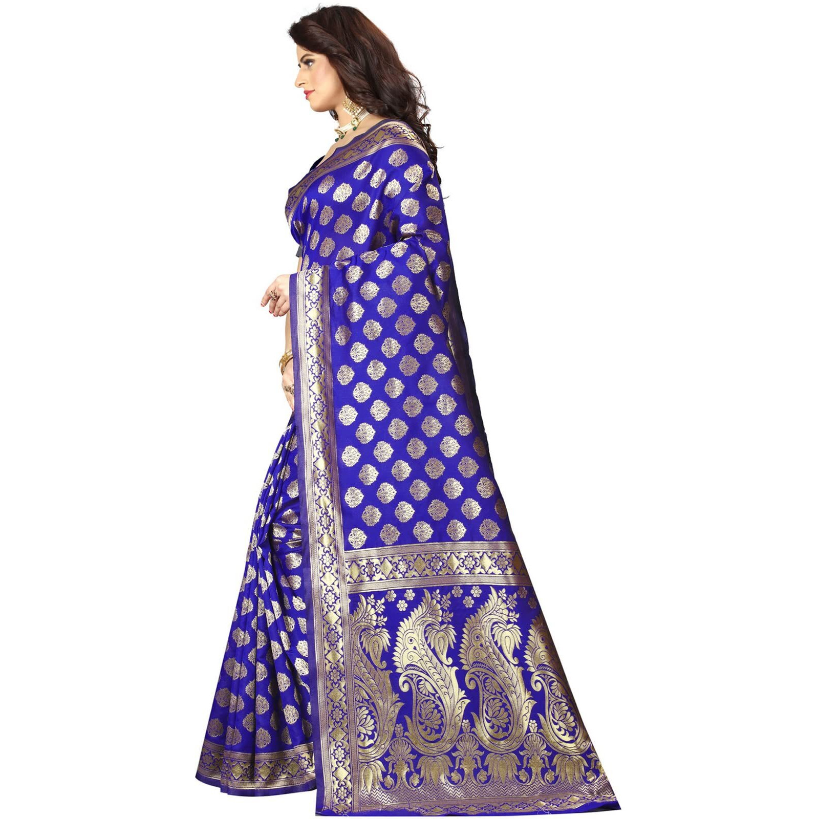 Sugathari Womens Art Silk Royal Blue Kanchipuram Saree (SAN PARI 72 R BLUE)
