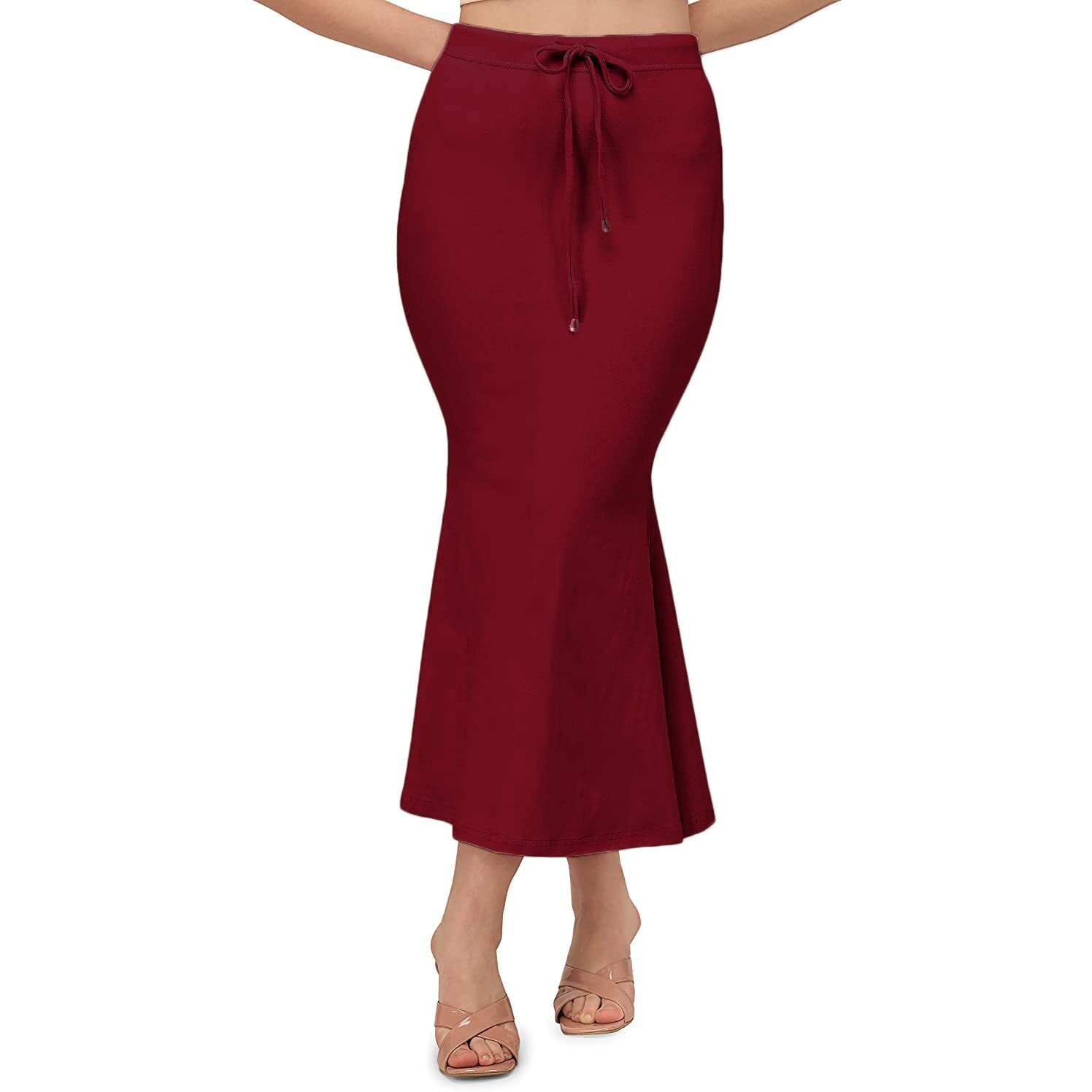 BUYONN Saree Shapewear for Women, Saree Shapewear Petticoat for Women, Lycra Saree Shaper for Saree (2XL, Maroon)