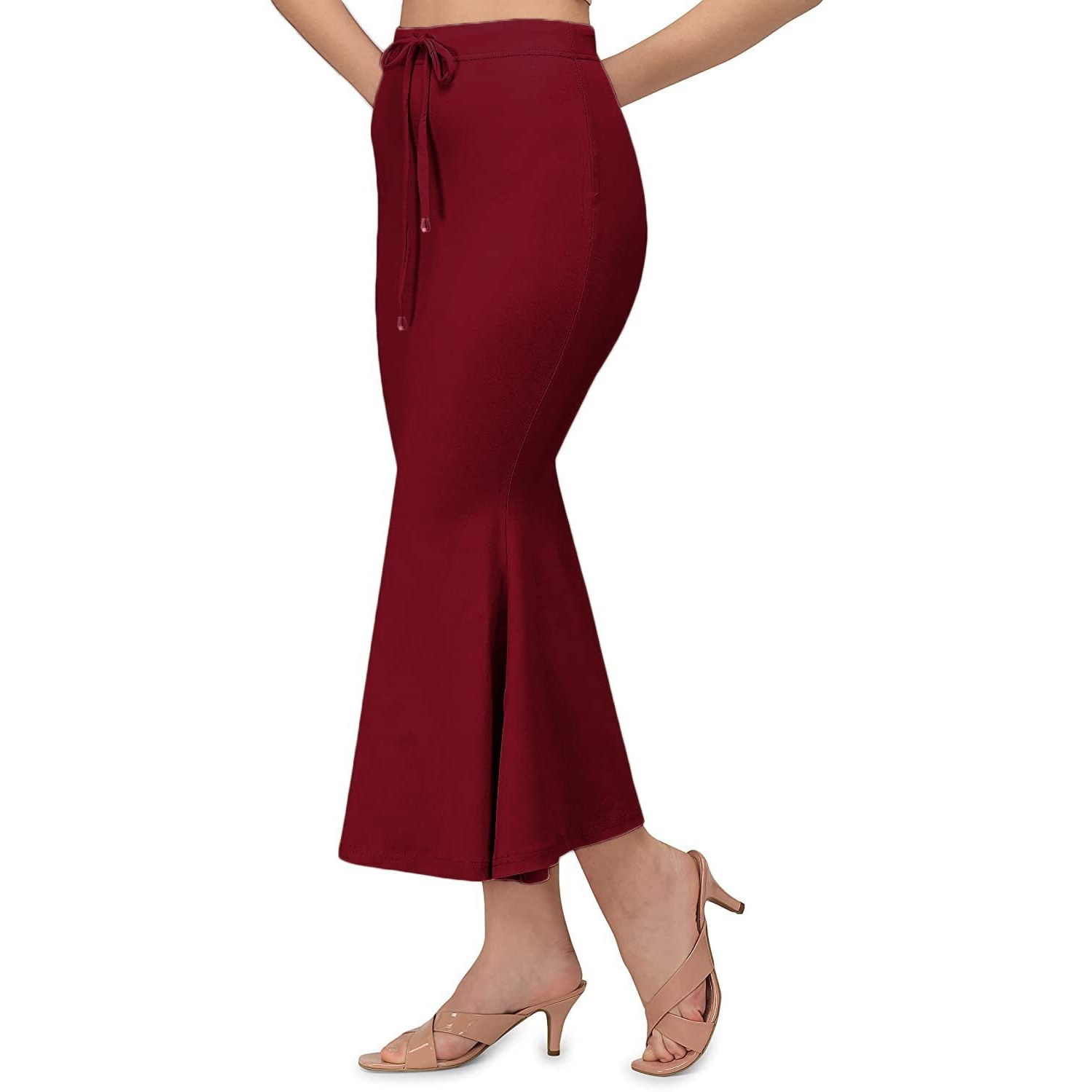 BUYONN Saree Shapewear for Women, Saree Shapewear Petticoat for Women, Lycra Saree Shaper for Saree (2XL, Maroon)
