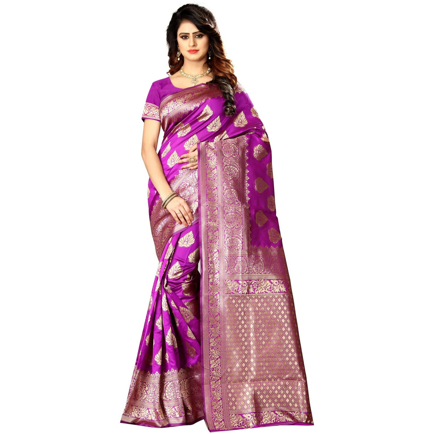 Sugathari Womens Banarasi Saree Pure Kanjivaram Silk Saree Soft new ladies 2023 Design Wear Pattu Sarees Latest Cotton Party Sari collections With Blouse Piece for Wedding sadi (SAM PARI-24 RANI)