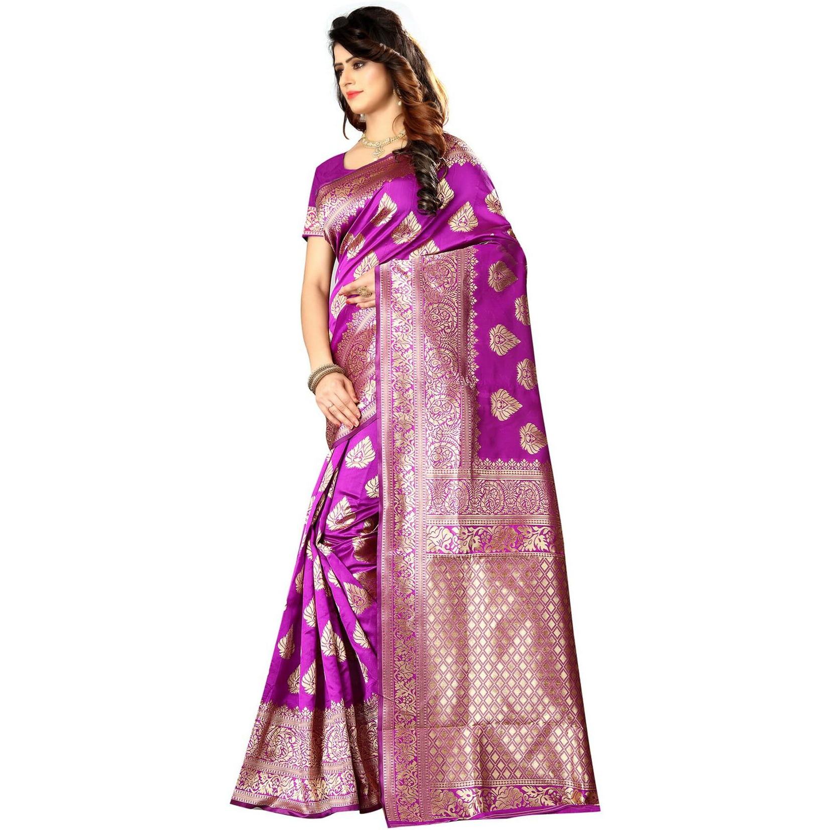 Sugathari Womens Banarasi Saree Pure Kanjivaram Silk Saree Soft new ladies 2023 Design Wear Pattu Sarees Latest Cotton Party Sari collections With Blouse Piece for Wedding sadi (SAM PARI-24 RANI)
