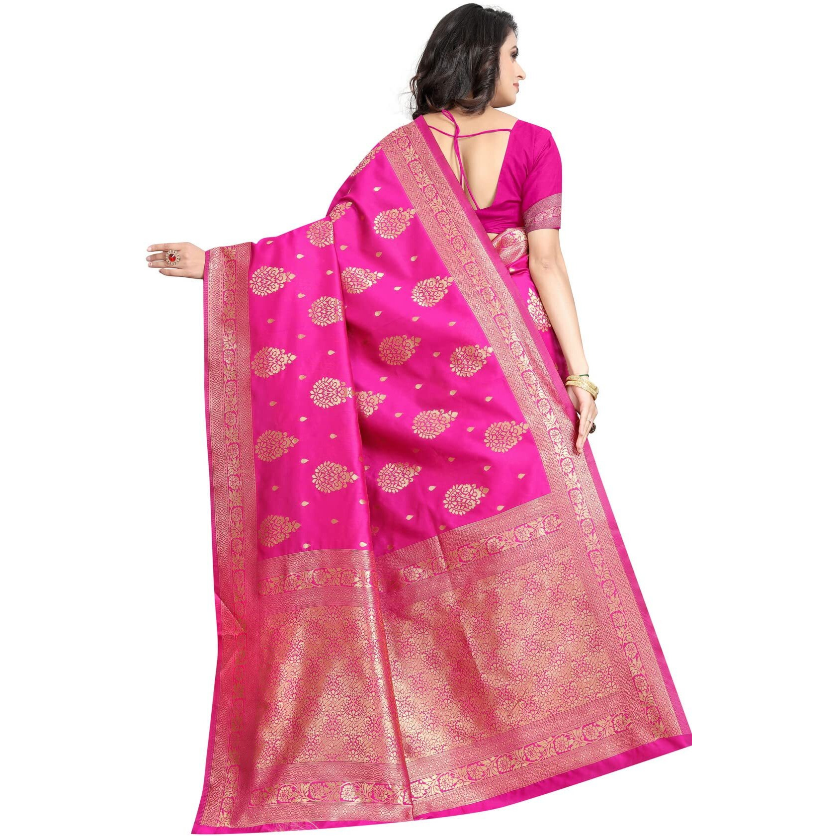 Sugathari Womens Banarasi Saree Pure Kanjivaram Silk Saree Soft new ladies 2023 Design Wear Pattu Sarees Latest Cotton Party Sari collections With Blouse Piece for Wedding sadi (SAM SAN EAGLE-3 RANI)