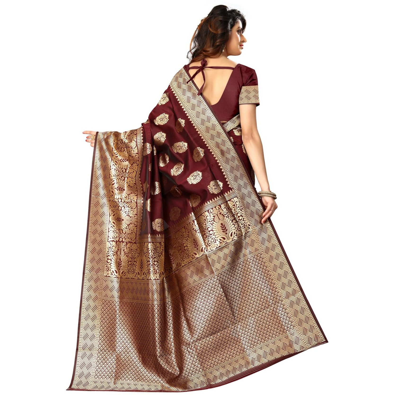 Sugathari Womens Banarasi Saree Pure Kanjivaram Silk Saree Soft new ladies 2023 Design Wear Pattu Sarees Latest Cotton Party Sari collections With Blouse Piece for Wedding sadi (SAM PARI-20-MAROON)