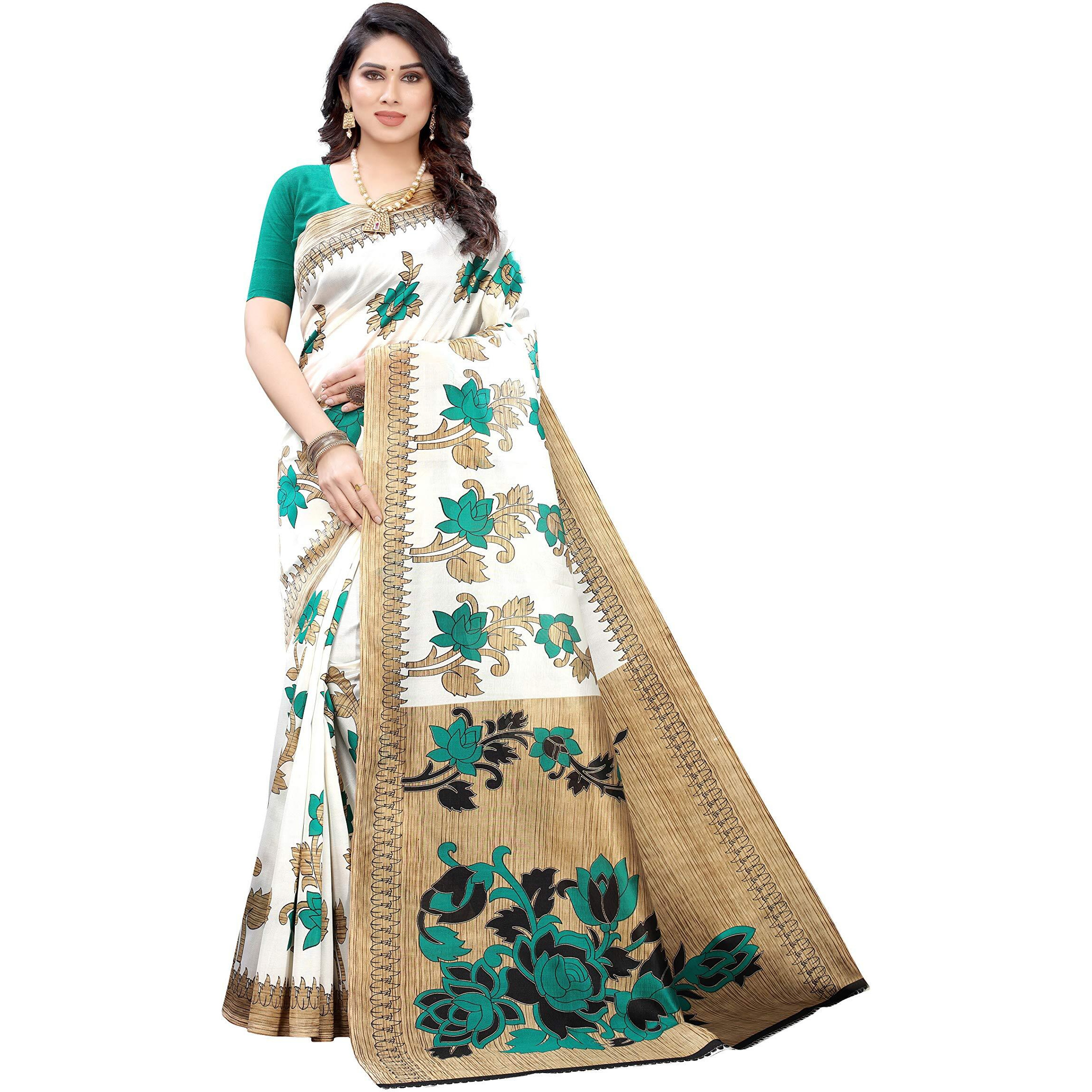 Yashika Womens Art Silk Saree (DYNA Green