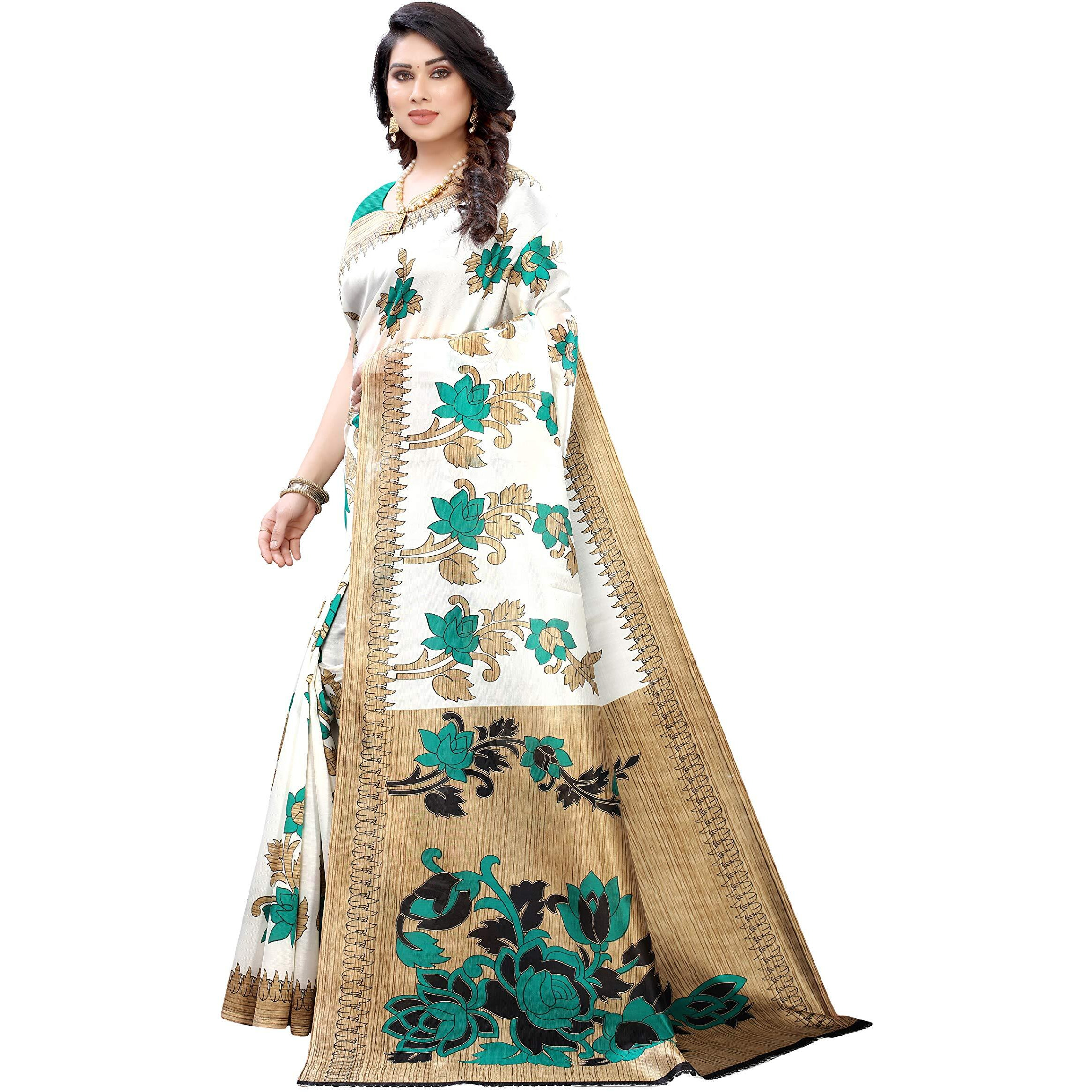 Yashika Womens Art Silk Saree (DYNA Green