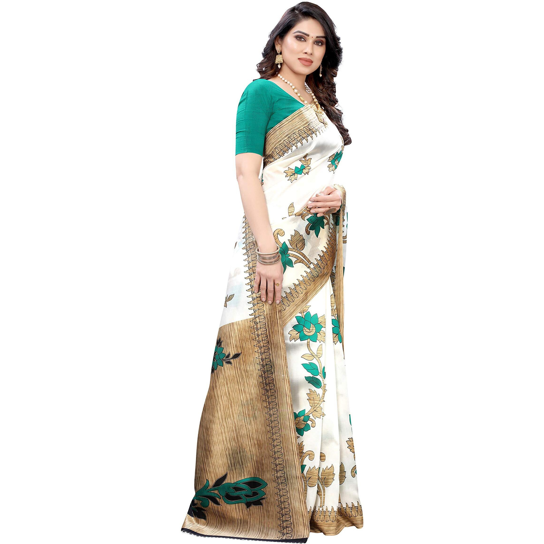 Yashika Womens Art Silk Saree (DYNA Green