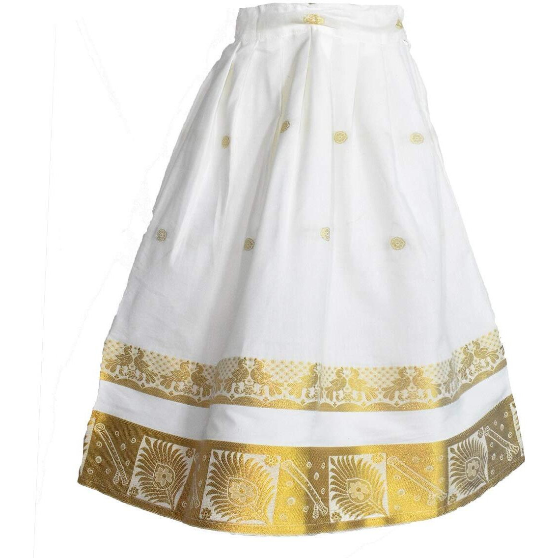 AMIRTHA FASHION Girls Traditional Lehenga Choli RUDHURA KERALA HALF SAREE WITH WAIST BELT (3-4 Years_AMFRHSK4_22)