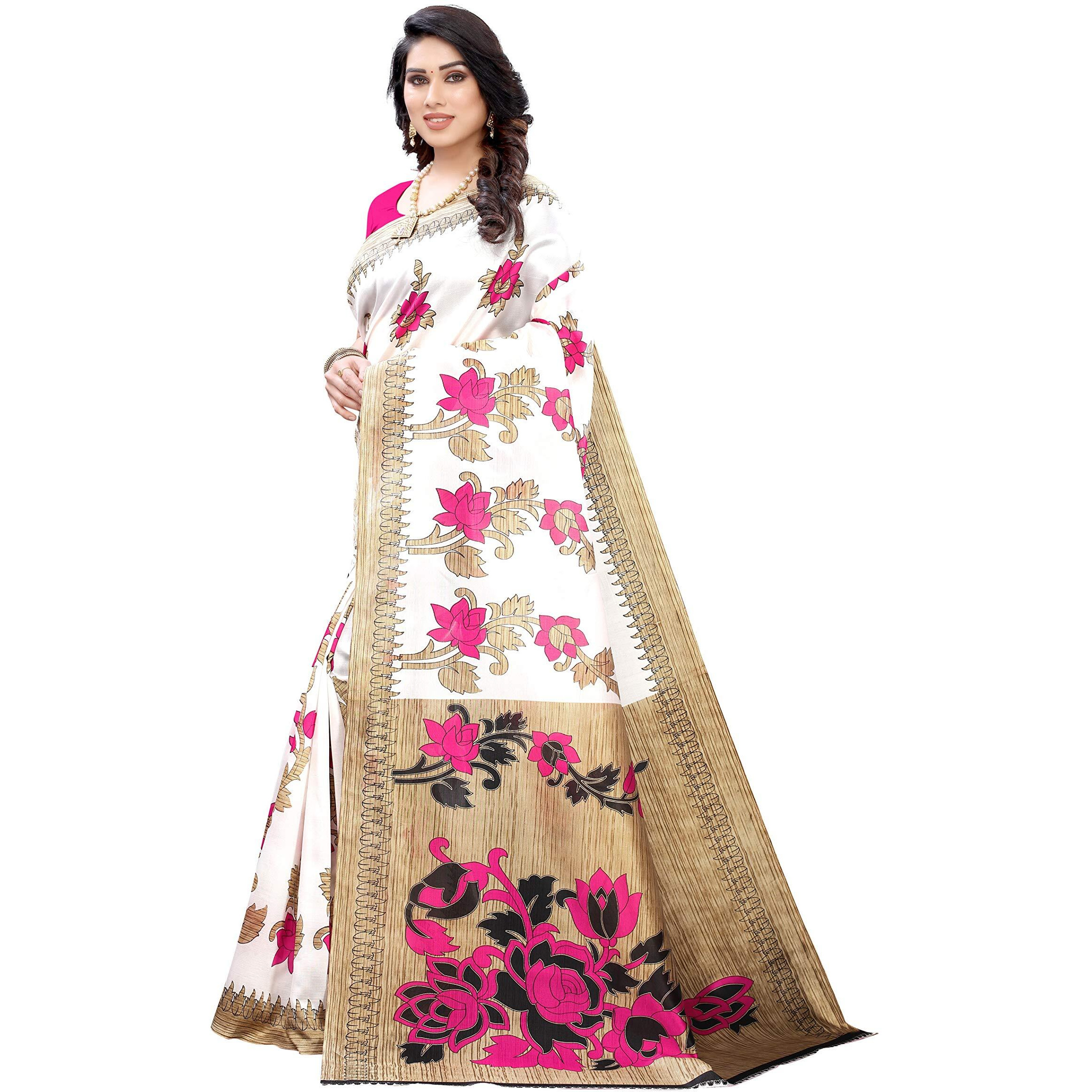 Yashika Womens Art Silk Saree (DYNA Pink