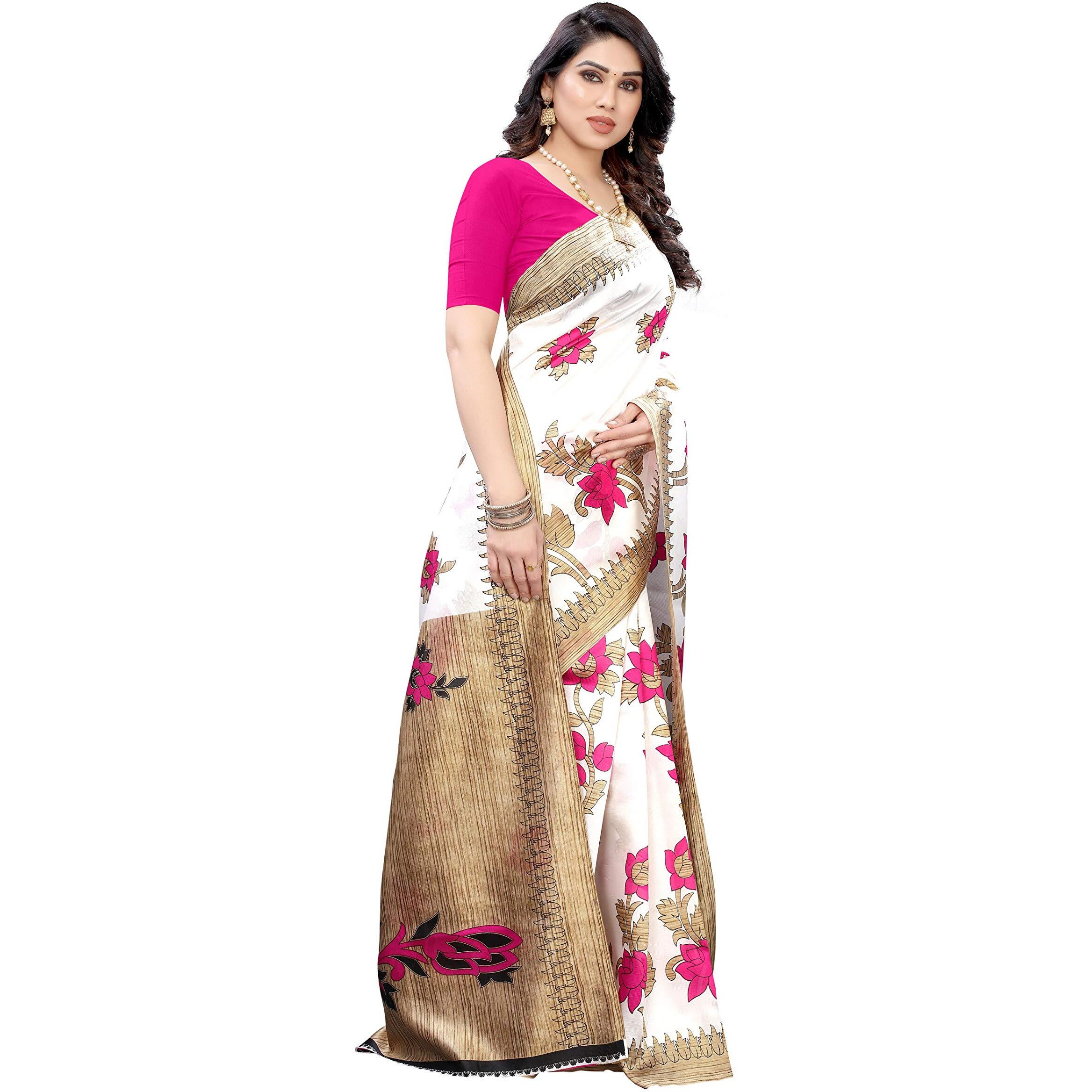 Yashika Womens Art Silk Saree (DYNA Pink