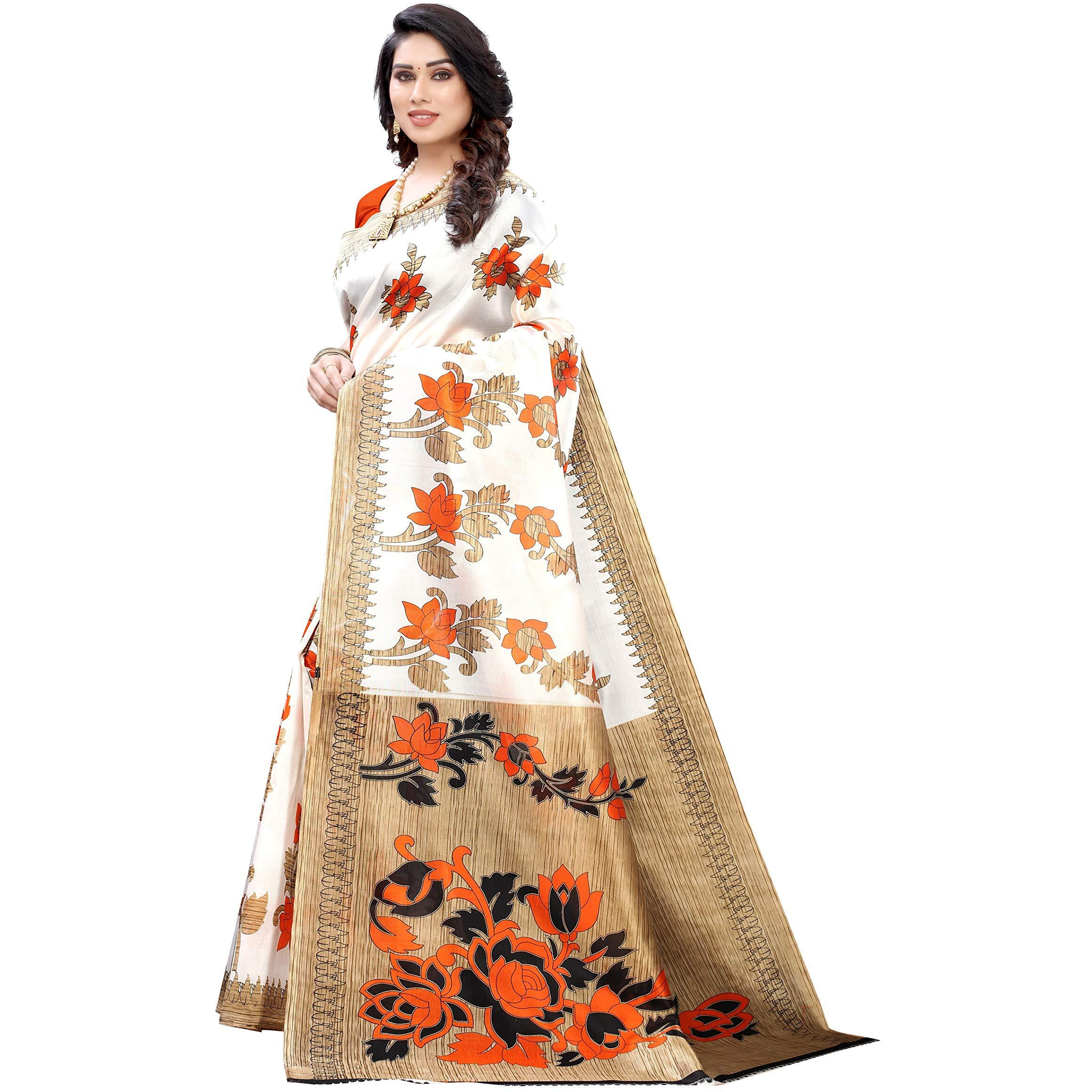 Yashika Womens Art Silk Saree (DYNA Orange