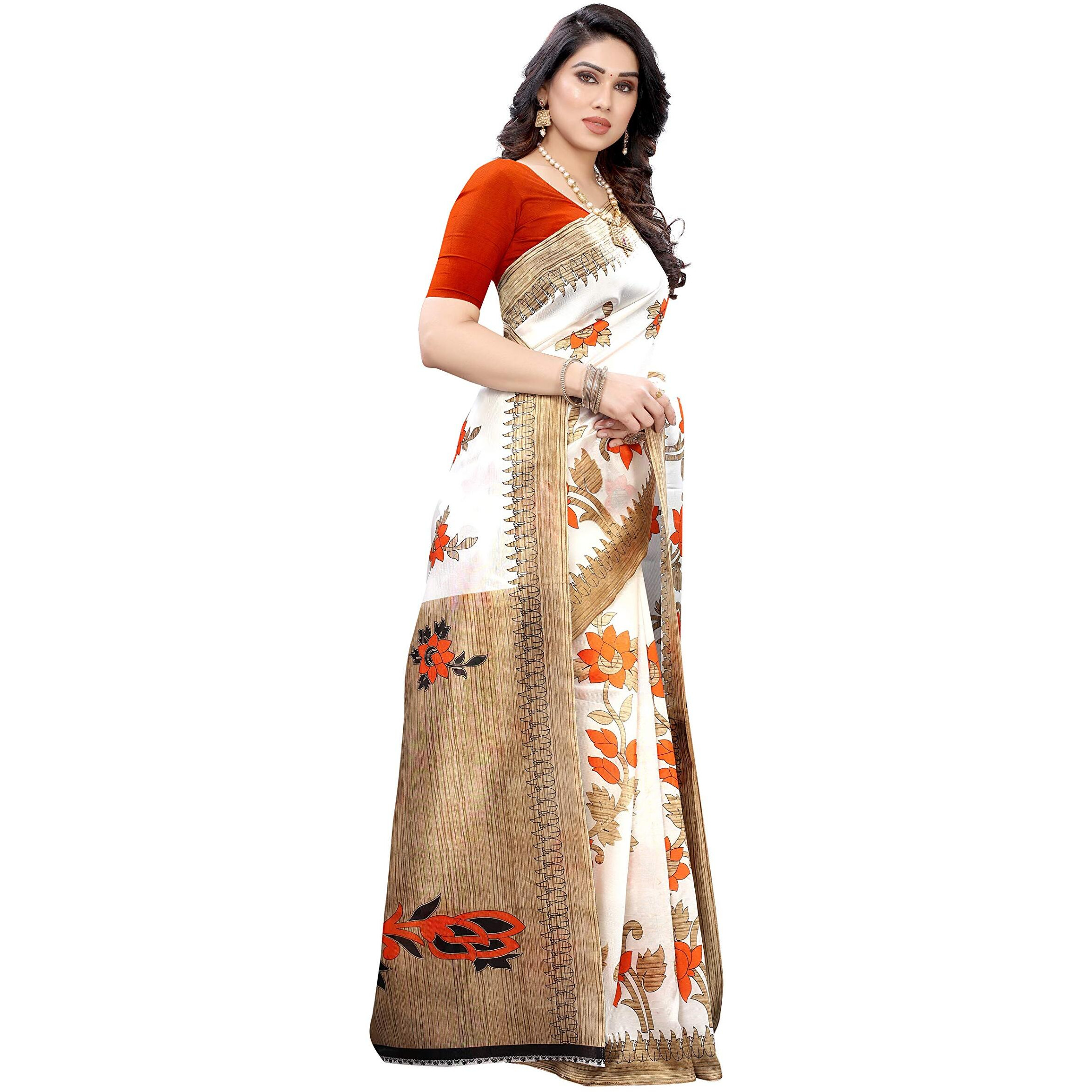 Yashika Womens Art Silk Saree (DYNA Orange