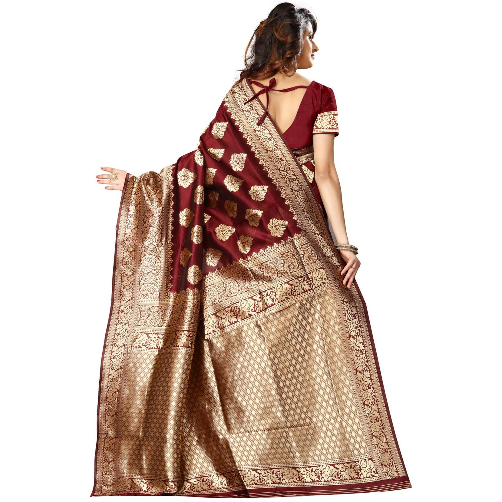 Sugathari Womens Banarasi Saree Pure Kanjivaram Silk Saree Soft new ladies 2023 Design Wear Pattu Sarees Latest Cotton Party Sari collections With Blouse Piece for Wedding sadi (SAM PARI-24 MAROON)
