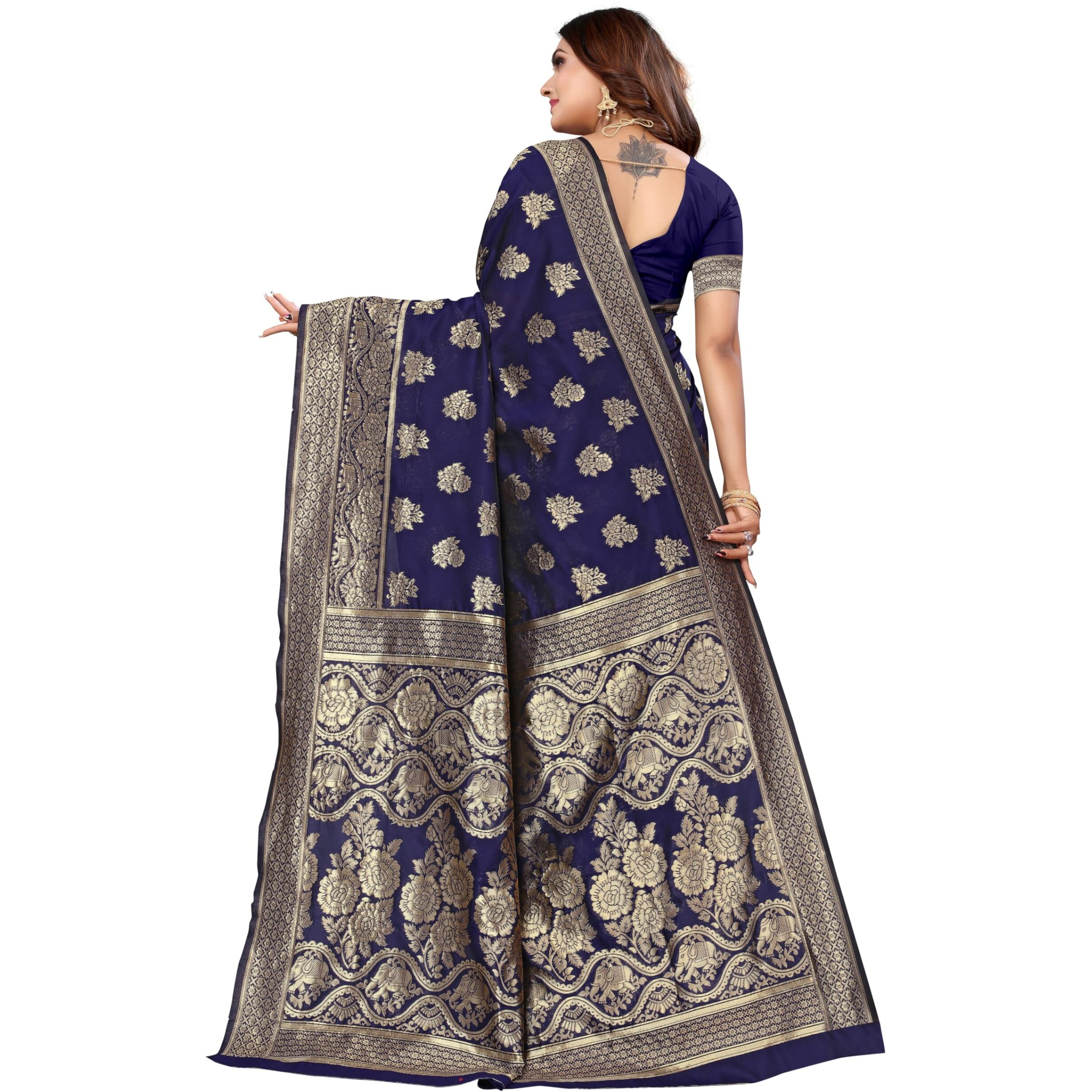 SHIVANAA Womens Jacquard Saree With Blouse Piece||Saree For Women||Exclusive Saree