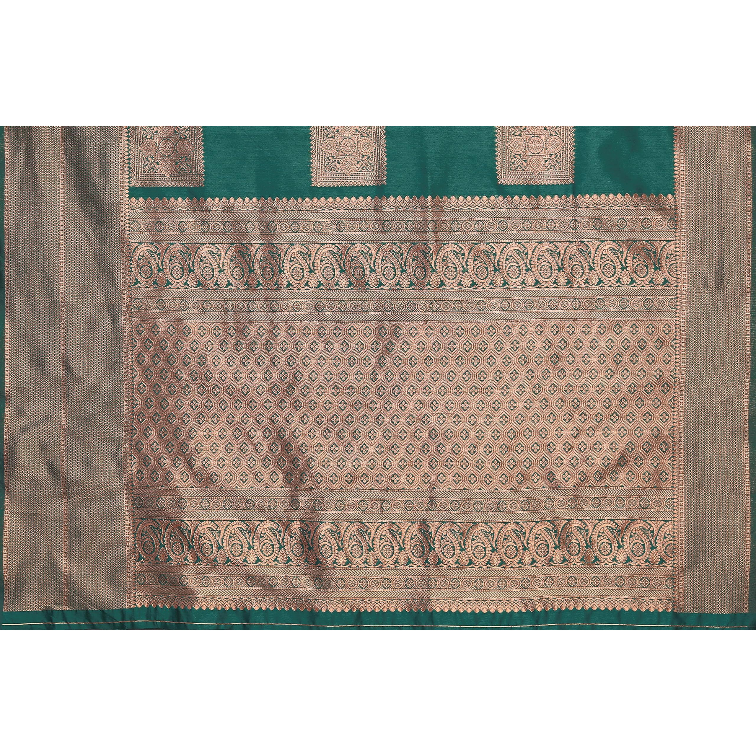 SHIVANAA Womens TRINITI FAB Woven Kanjivaram Jacquard Green Saree With Blouse||Saree Women Women
