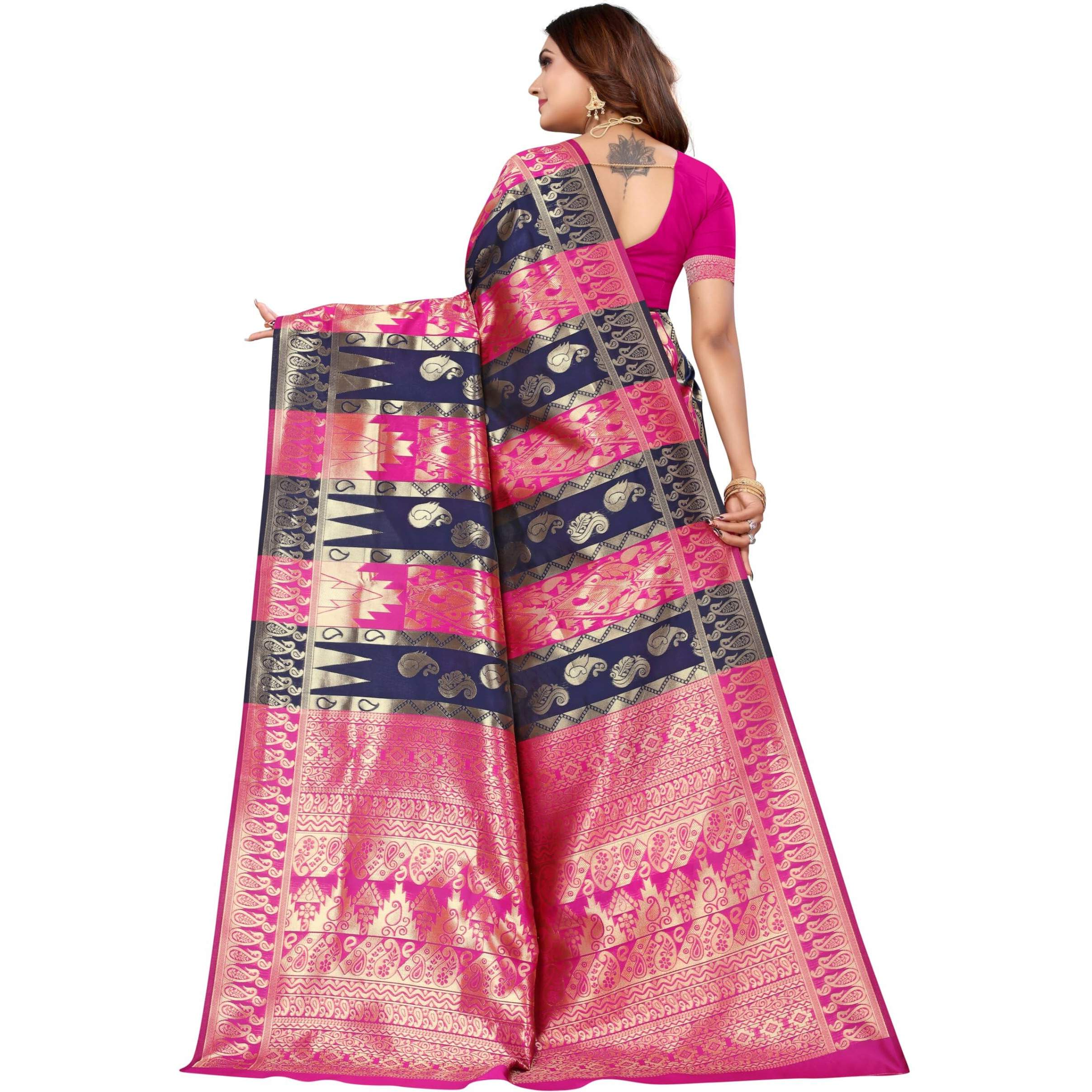 SHIVANAA Womens Jacquard Saree With Blouse Piece||Saree For Women||Designer Saree