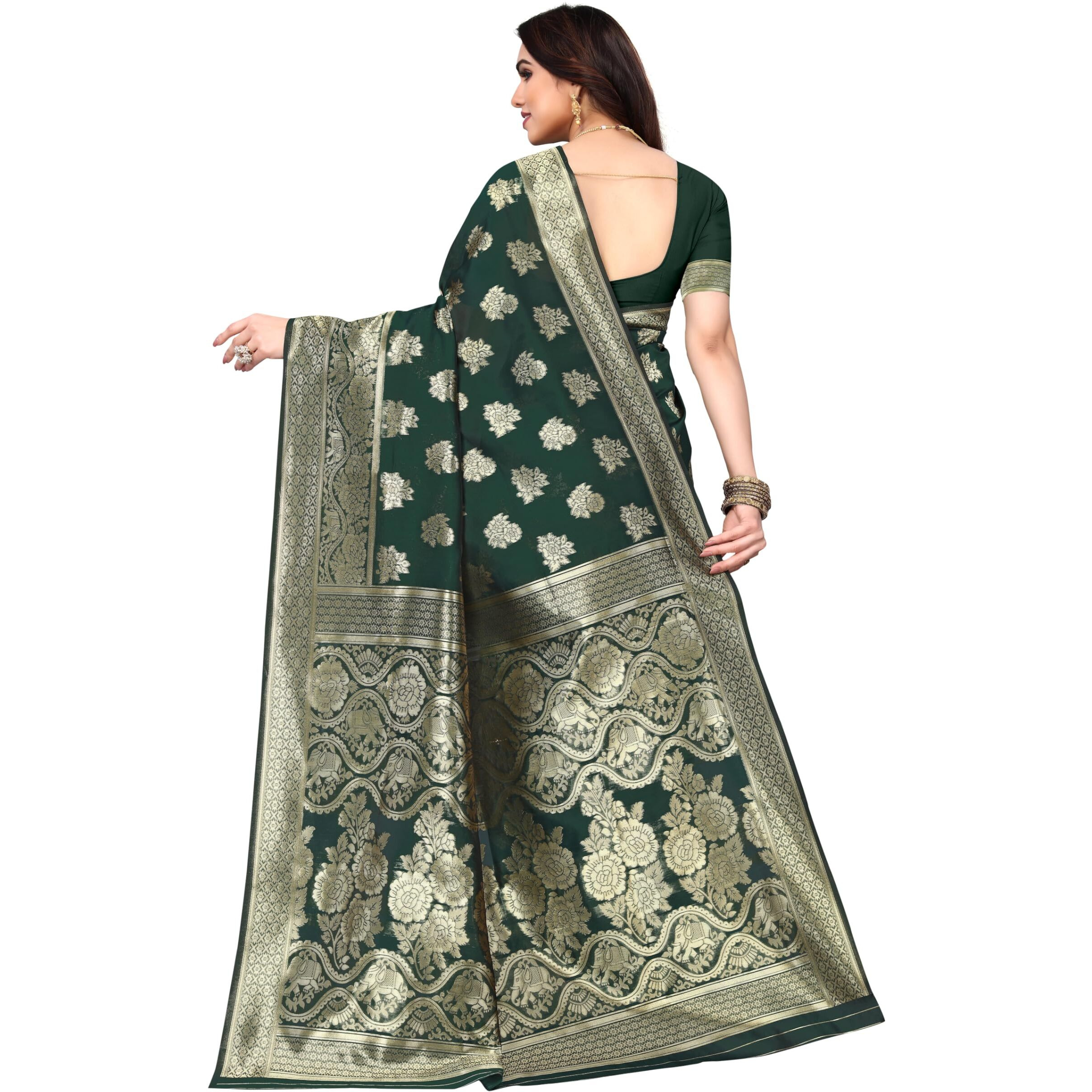 SHIVANAA Womens Jacquard Saree With Blouse Piece||Saree For Women