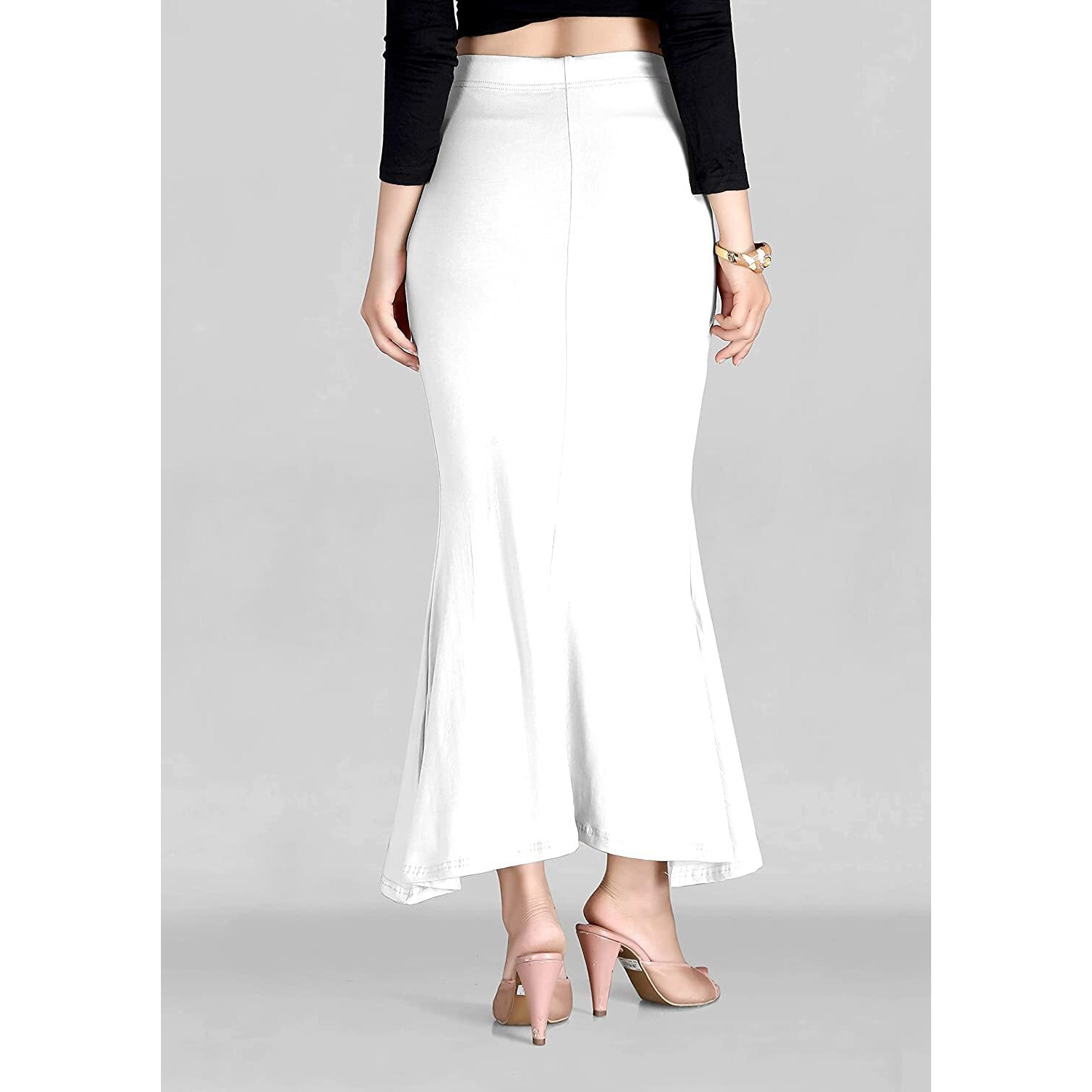 DHRUVI TRENDZ Women Lycra Patticoat Regular Fit Readymade Patticoat (DT_PT-1_White_XXL)