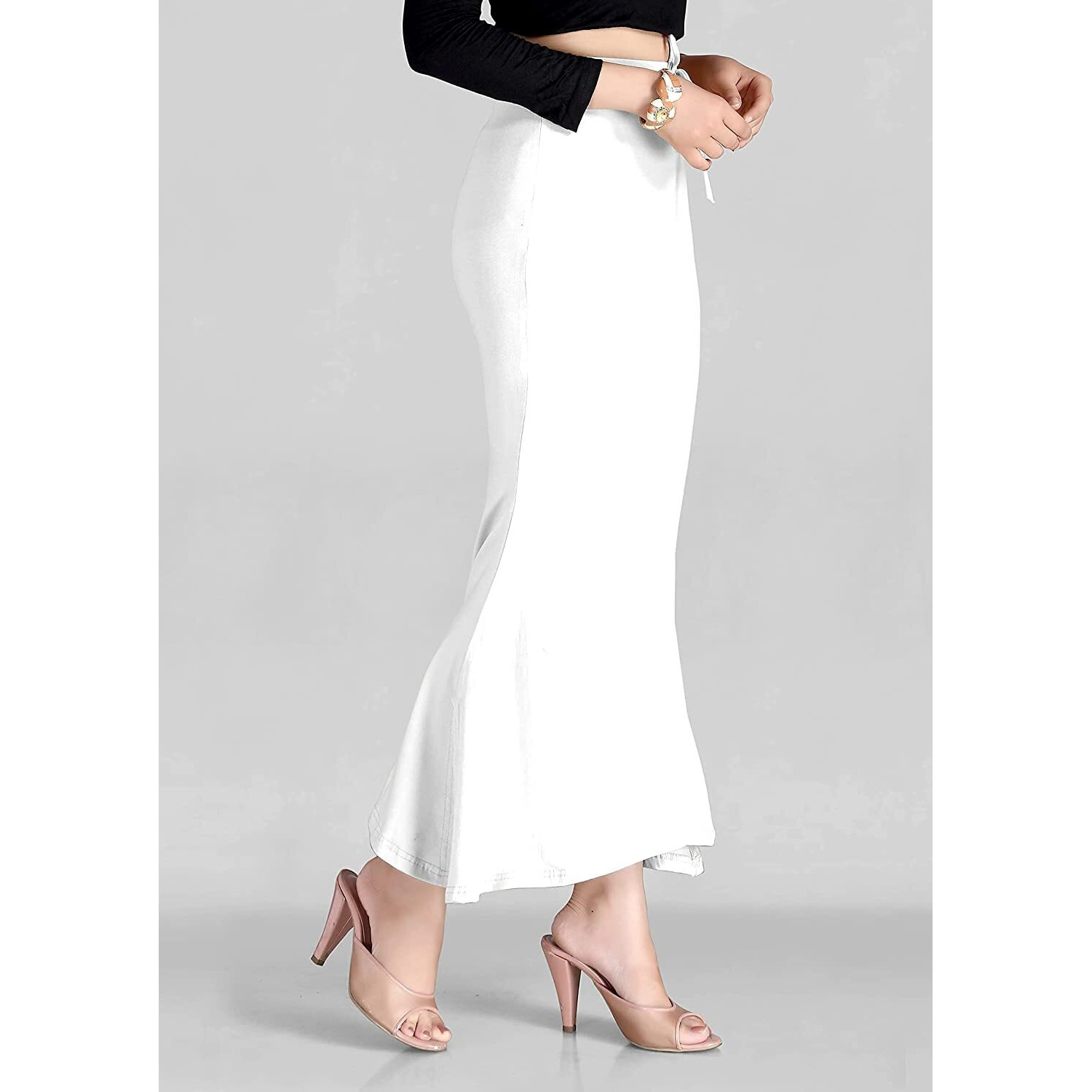 DHRUVI TRENDZ Women Lycra Patticoat Regular Fit Readymade Patticoat (DT_PT-1_White_XXL)