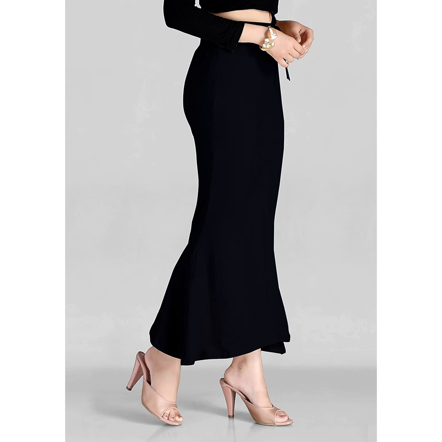 OM SAI LATEST CREATION Womens Lycra Women Petticoat Regular Fit Pant Liner Slip (OSLC-PT-7_Black_XXL)