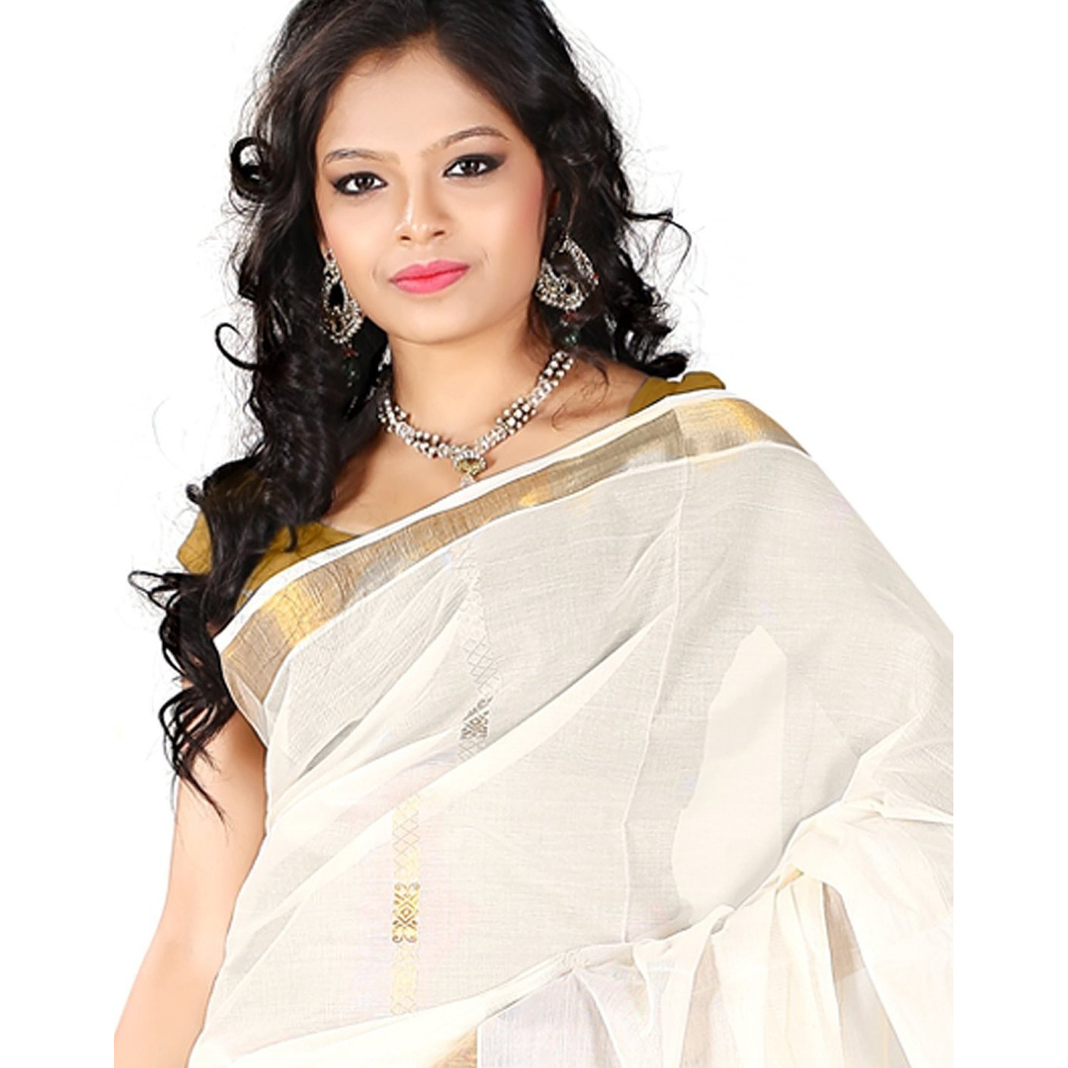 Maxis Womens Kasavu Cotton Saree With Blouse Piece (KRLMANGO_RCHPALLU_Off-White)