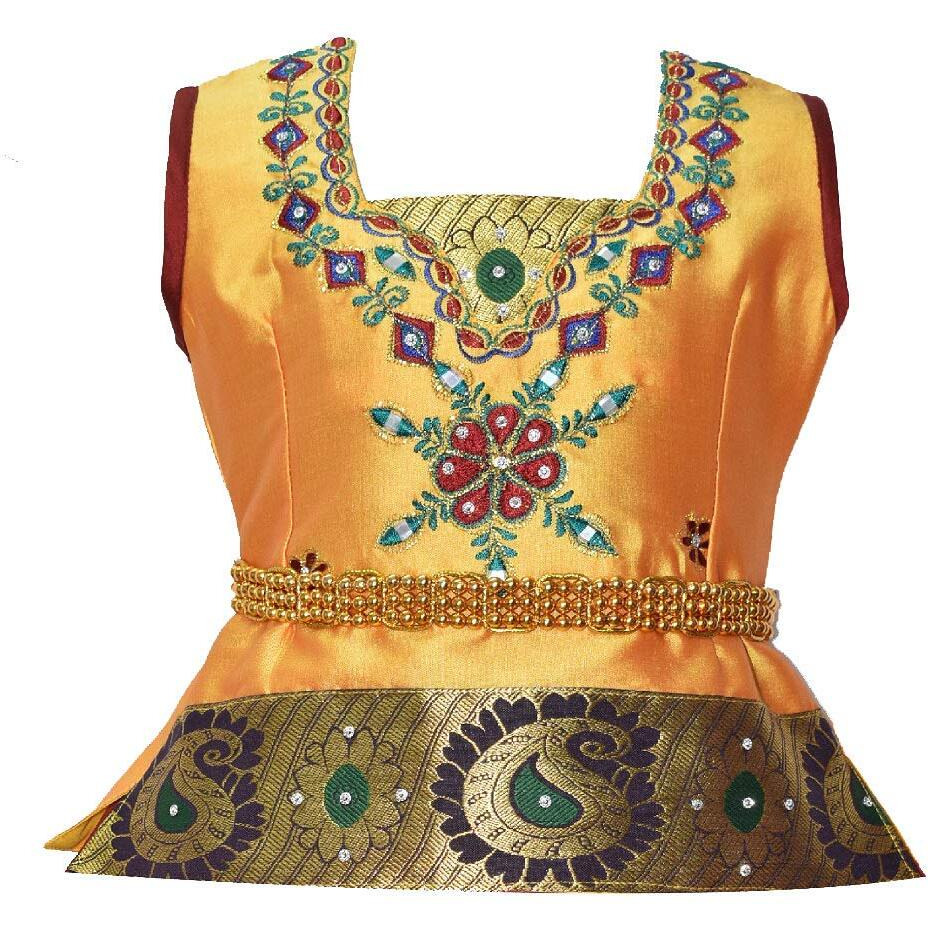 AMIRTHA FASHION Girls Traditional Lehenga Choli RATHI CHILD PATTU(0-6 Months_AMFRPSTGM0_0)