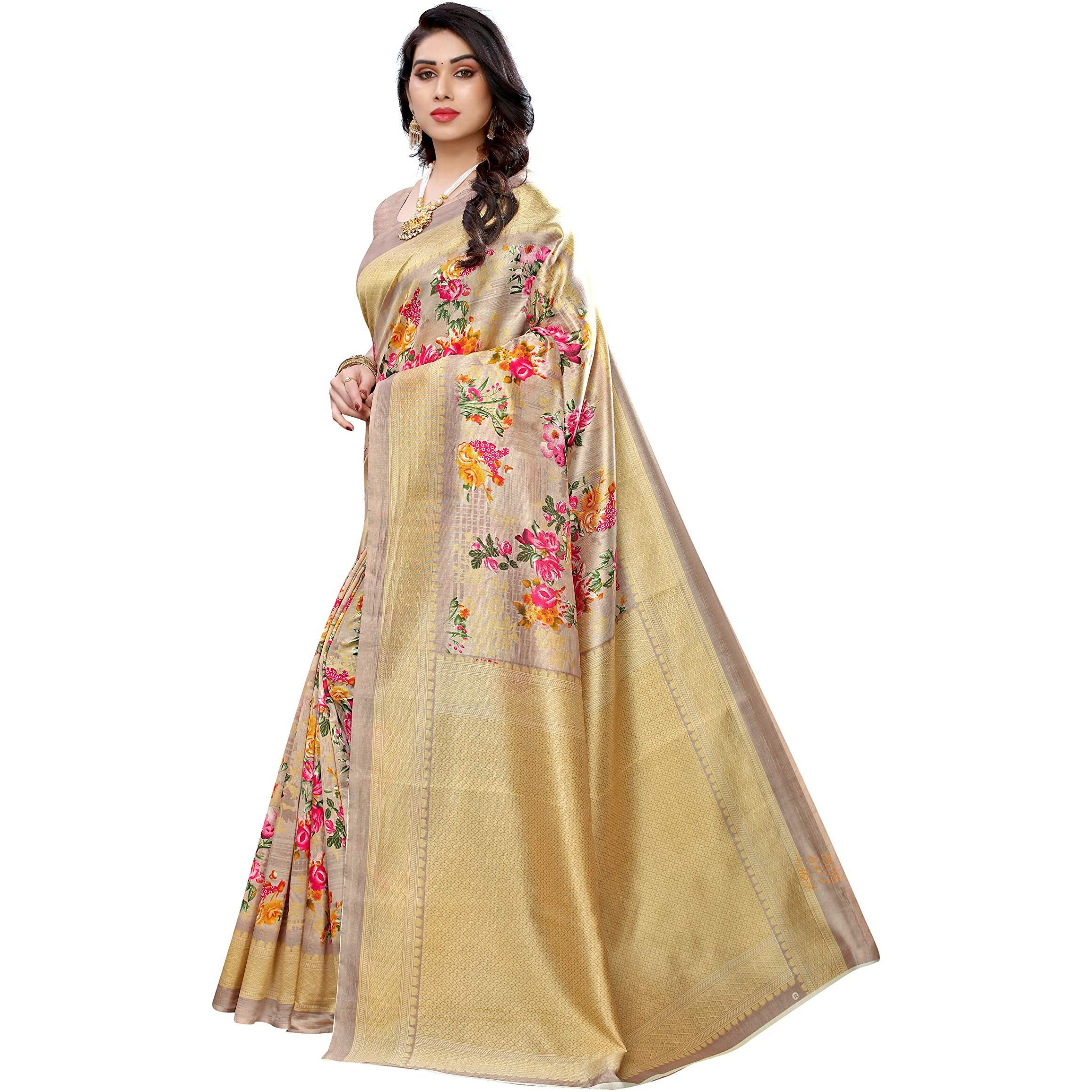 Yashika Womens art silk Saree (AIR MUSTARD