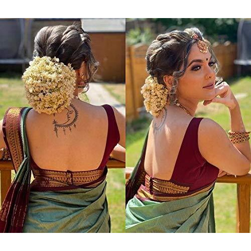 SGF11 Womens Kanjivaram Soft Silk Saree With Blouse Piece (Pista Green)