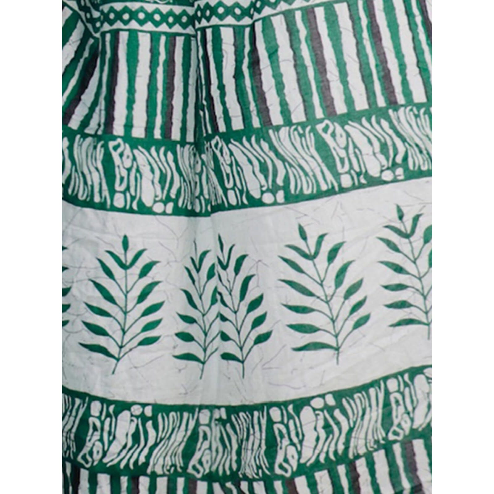 SIRIL Womens Printed Ready To Wear Cotton Saree with Unstitched Blouse Piece (3325S281_Green)