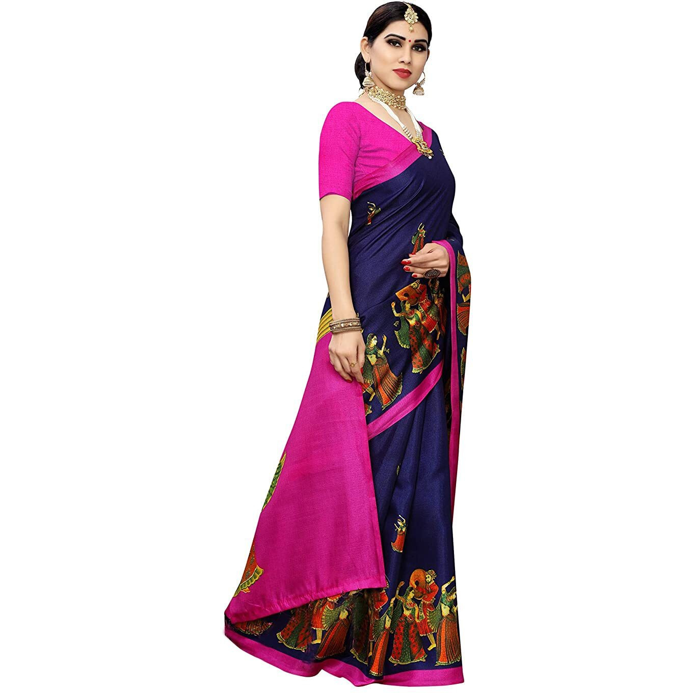 YASHIKA Women Art Silk Sarees SDPL-SDPL-RAJARANI NAVY