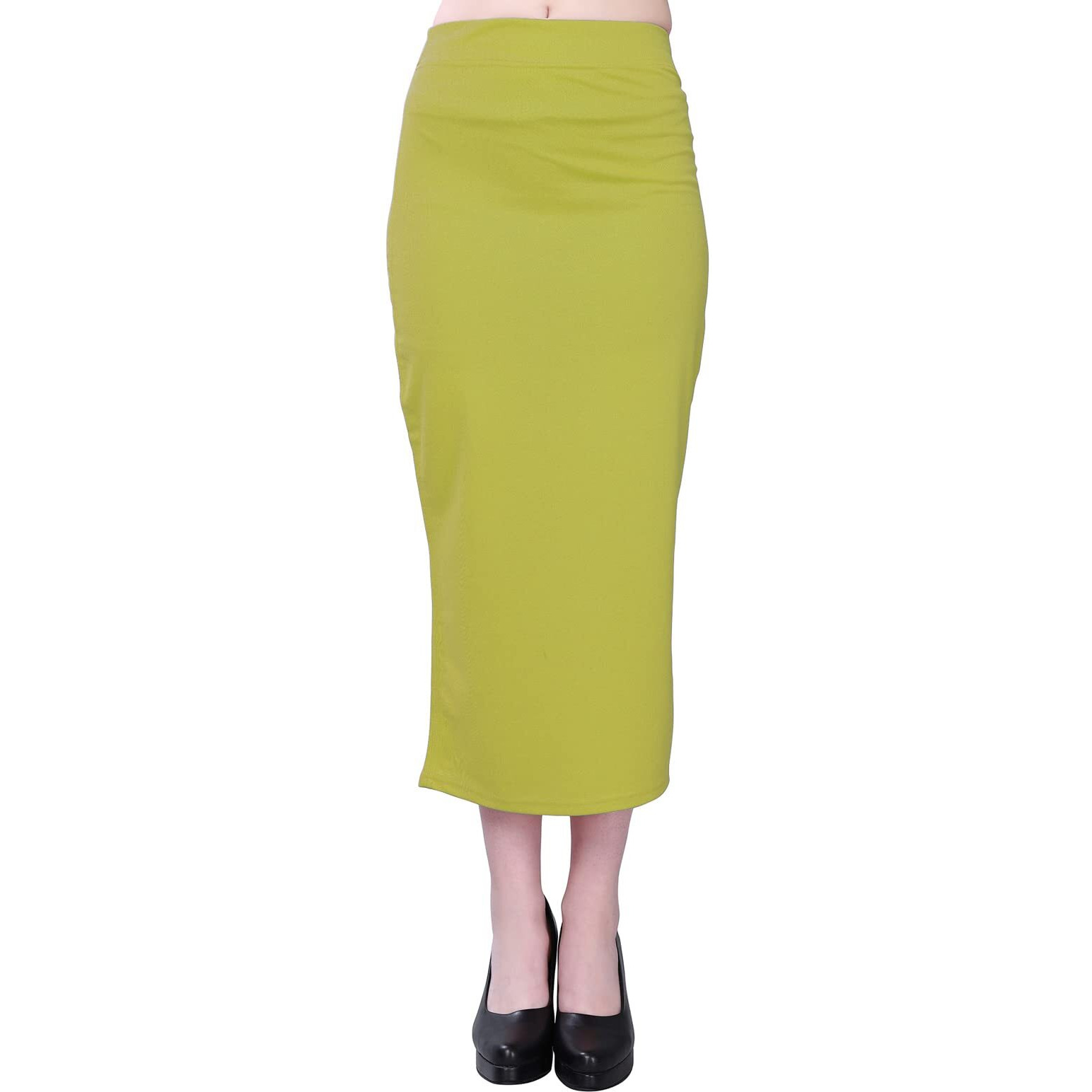 SIRIL Womens Lycra Full Elastic Saree Shapewear Patticoat(292TK133-XXL_Apple Green)