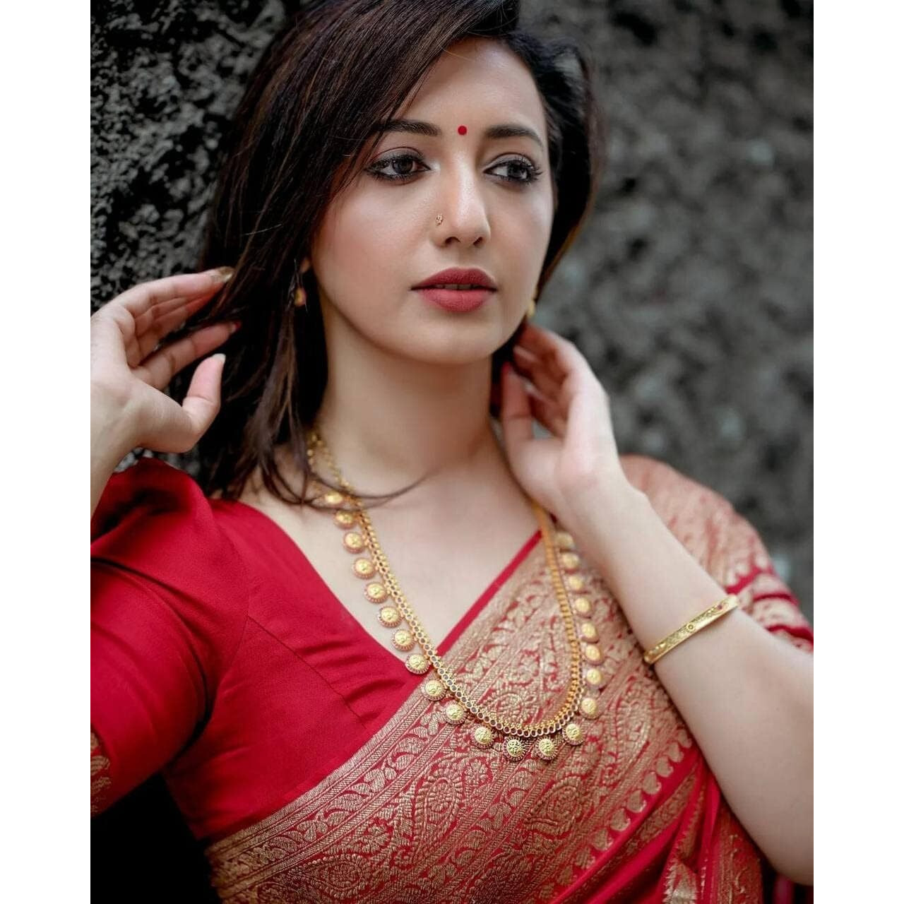 Yashika Womens Fancy Banarasi Kanjivaram Art Silk Saree with Blouse Pieces||Red Coloured Kanjivaram Saree|| AZ-YS-OG-ASHOKA RED