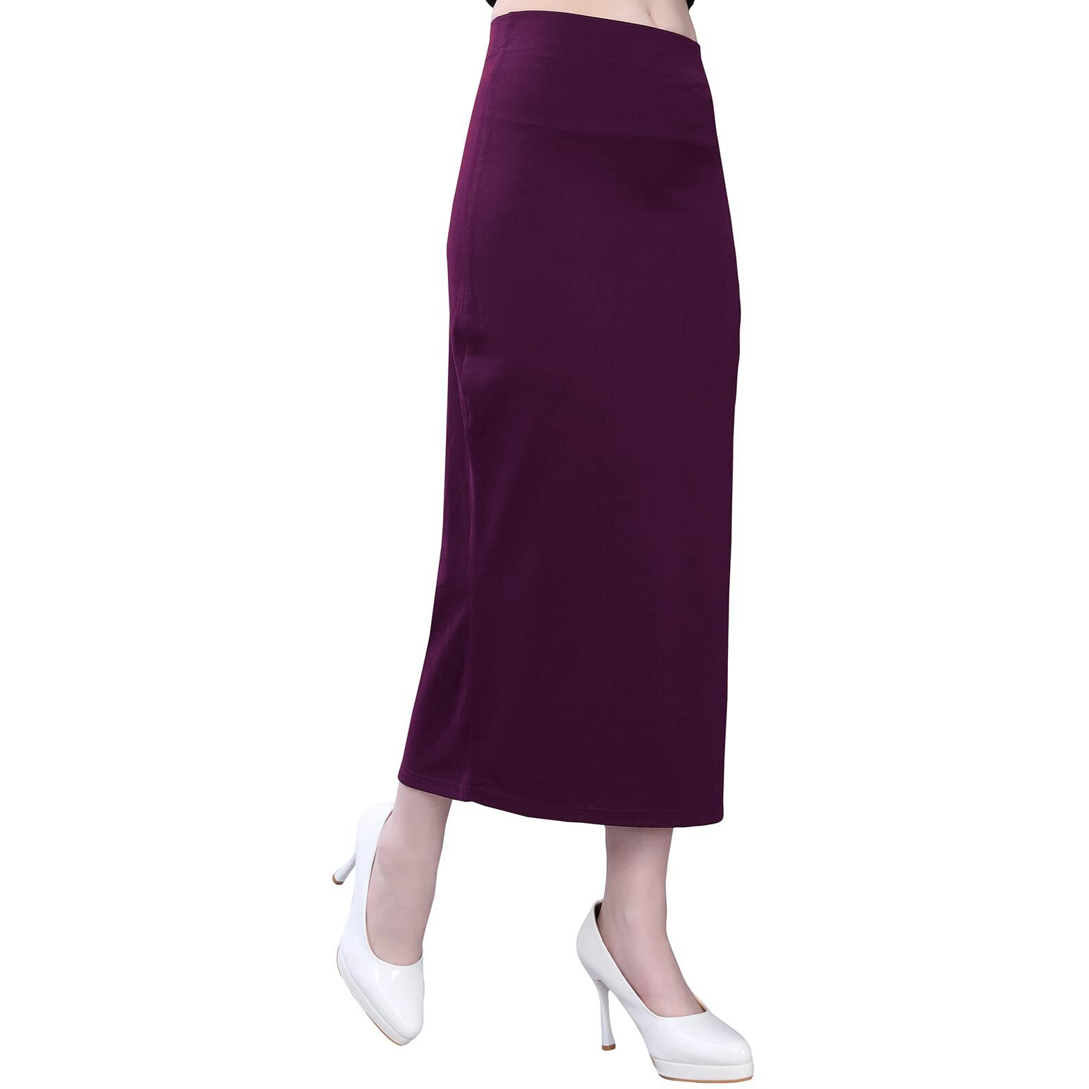 SIRIL Womens Lycra Full Elastic Saree Shapewear Patticoat(292TK137-M,_Wine)