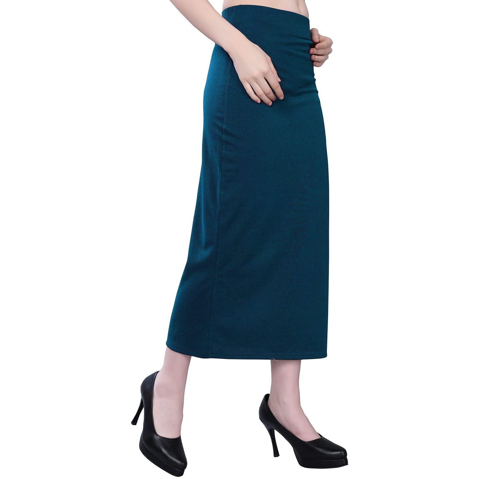 SIRIL Womens Lycra Full Elastic Saree Shapewear Patticoat(292TK136-S,_Pine Green)
