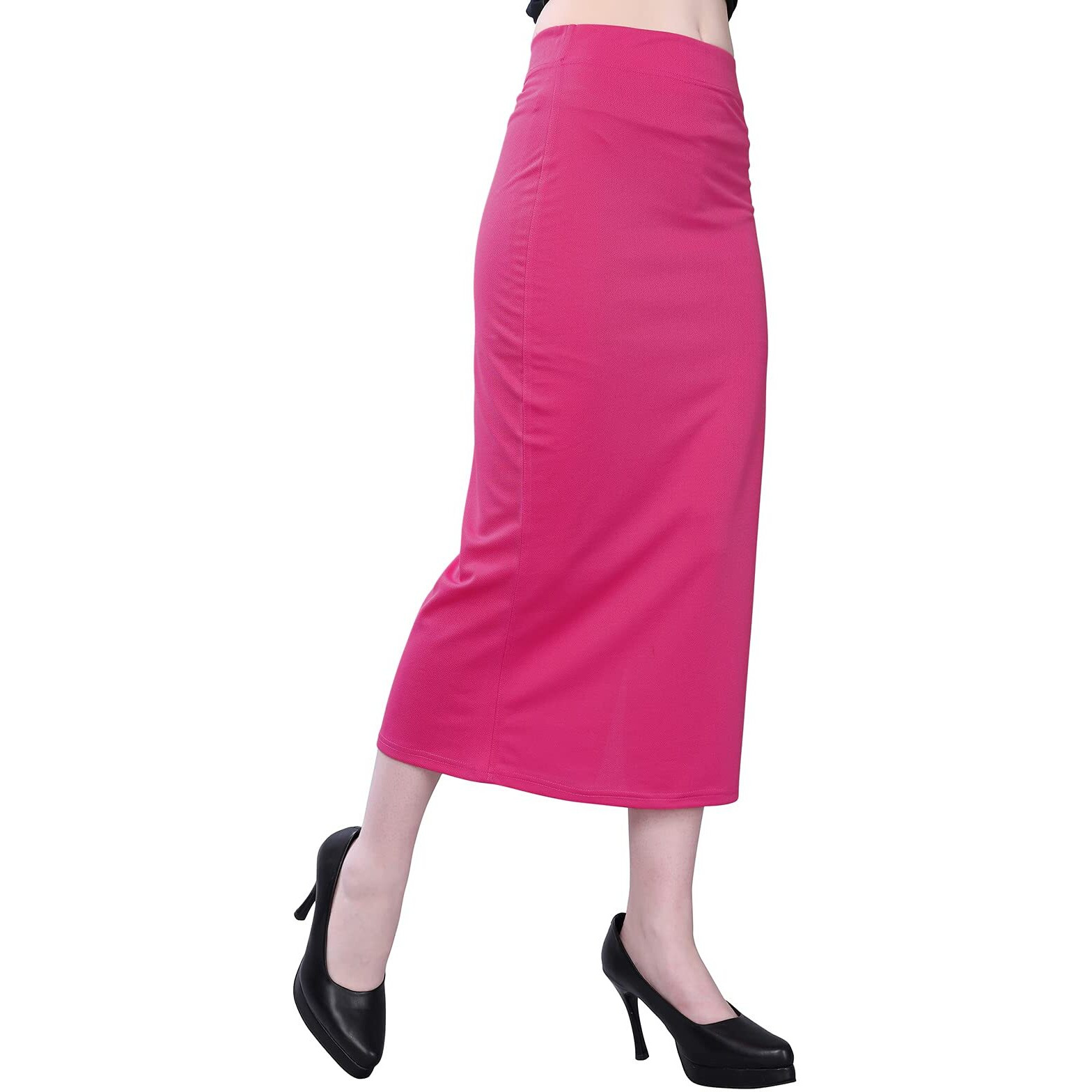 SIRIL Womens Lycra Full Elastic Saree Shapewear Petticoat (180TK119-XXL_Pink)