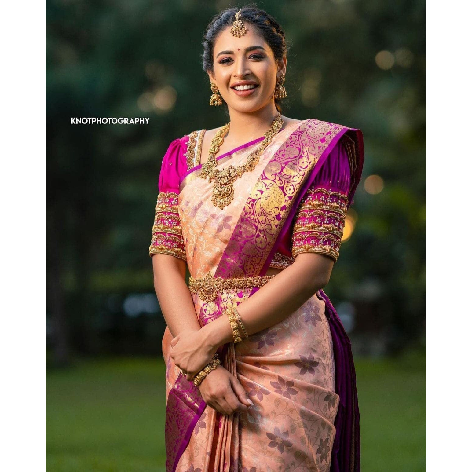 SGF11 Womens Kanjivaram Soft Silk Saree With Blouse Piece (Pink