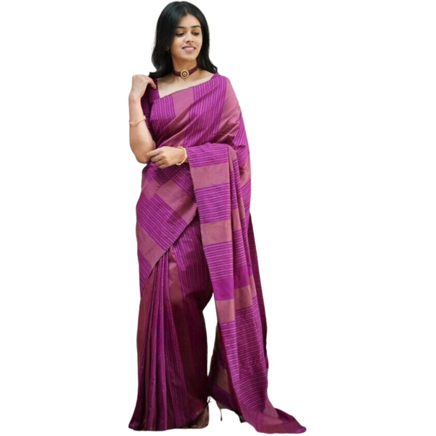 Shiv Textiles Womens Banarasi Silk Saree with Blouse Perfect for Every Occasion Copper Zari 9PINK