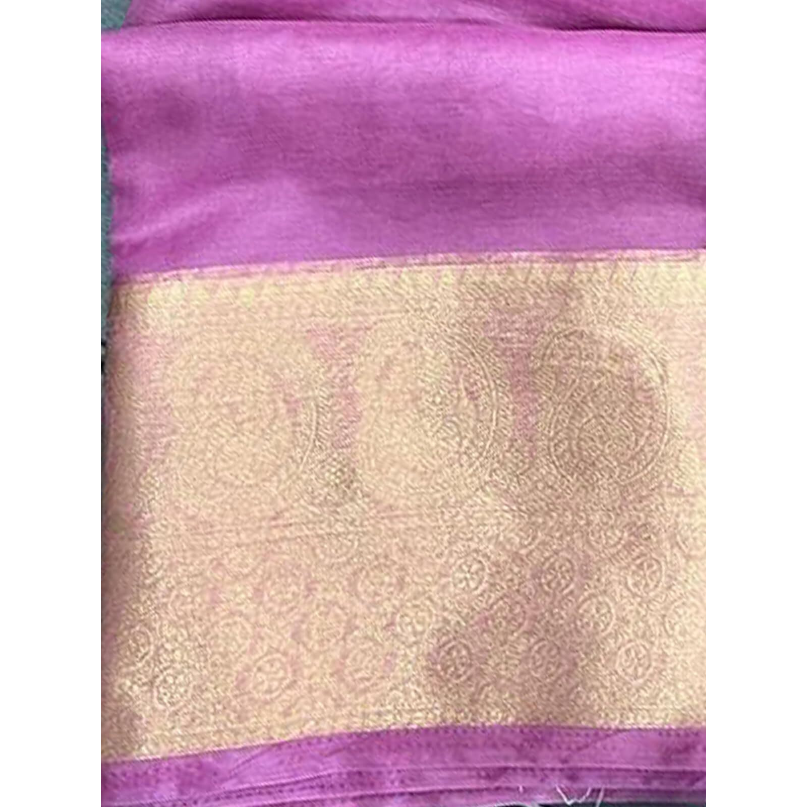 SIRIL Womens Zari Patta Organza Saree with Unstitched Blouse Piece (3276S255_Light Purple)