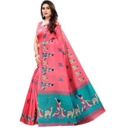 Yashika Women Art Silk Saree(SDPL-MAITHALI_Pink_Free Size)