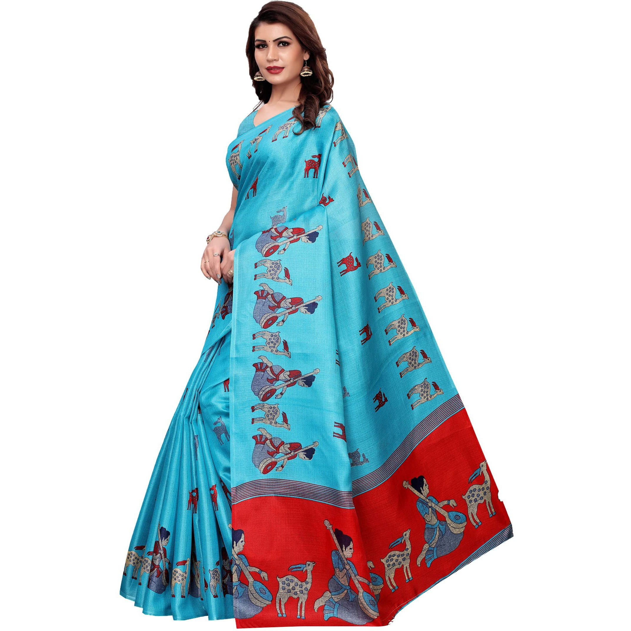Yashika Women Art Silk Saree(SDPL-MAITHALI_Rama_Free Size)