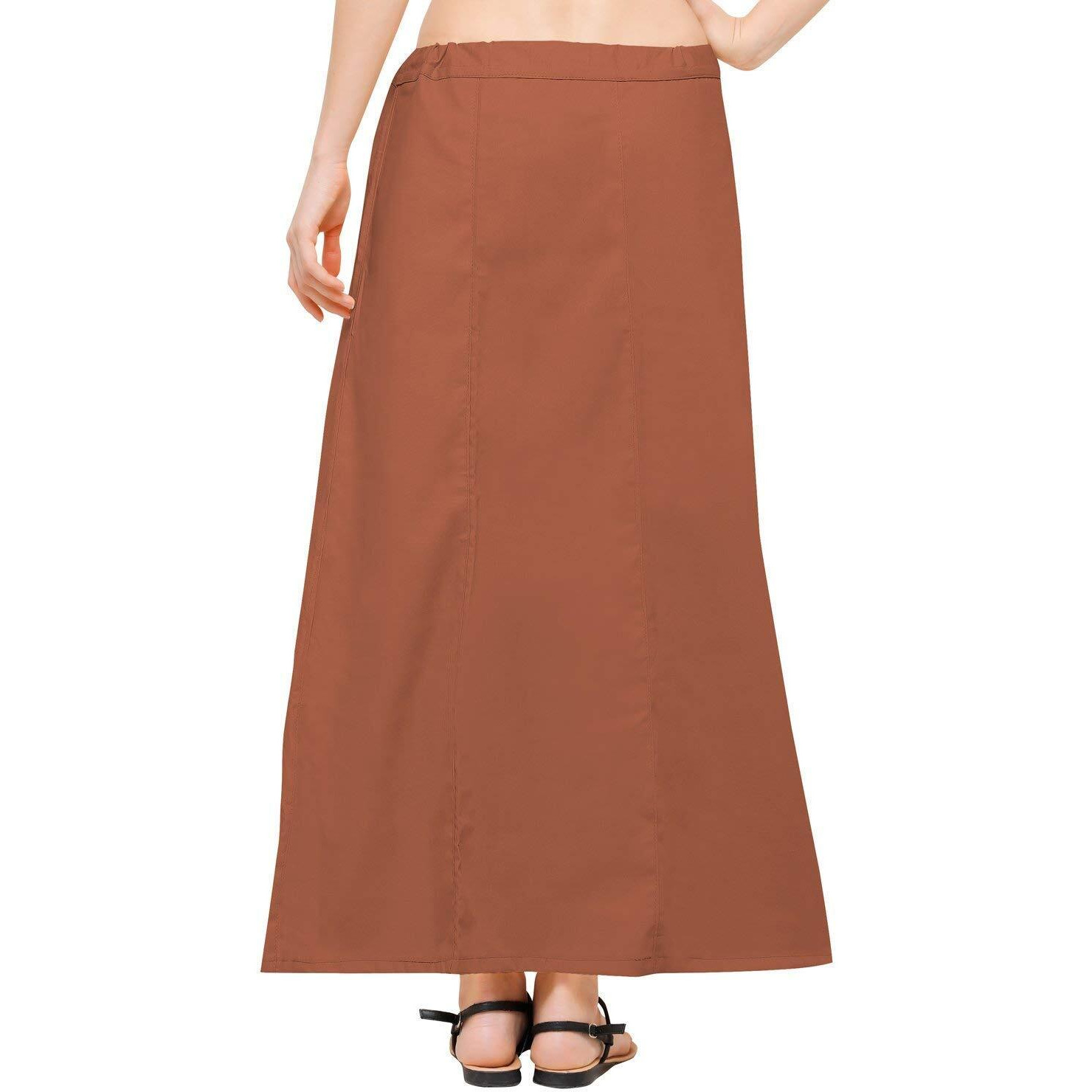 NEGLIGEE Womens Cotton Inskirt Saree Petticoat (Brown, 40 Inch)